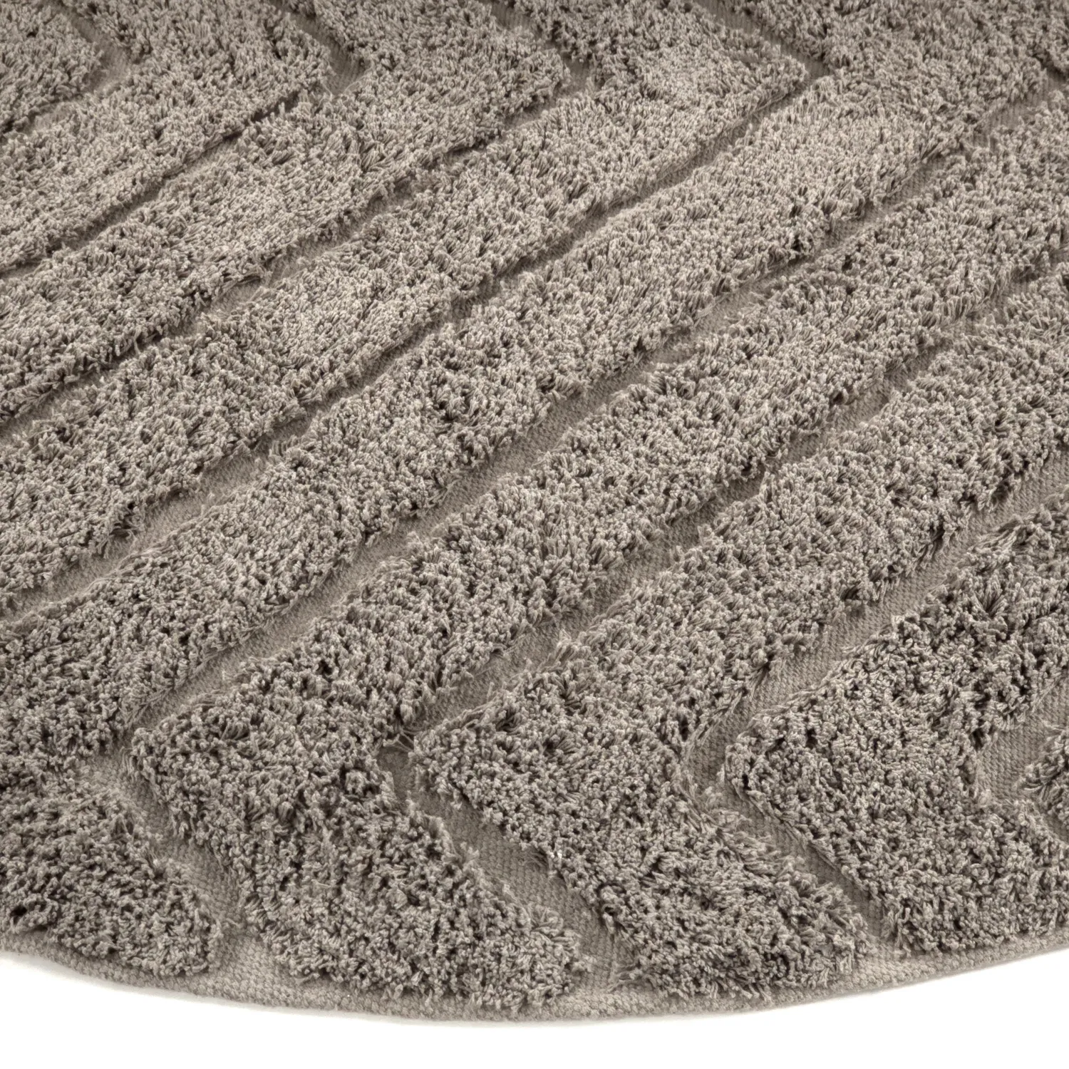 Ronde vloerkleden - Conara Natural Cotton Shaggy (taupe)