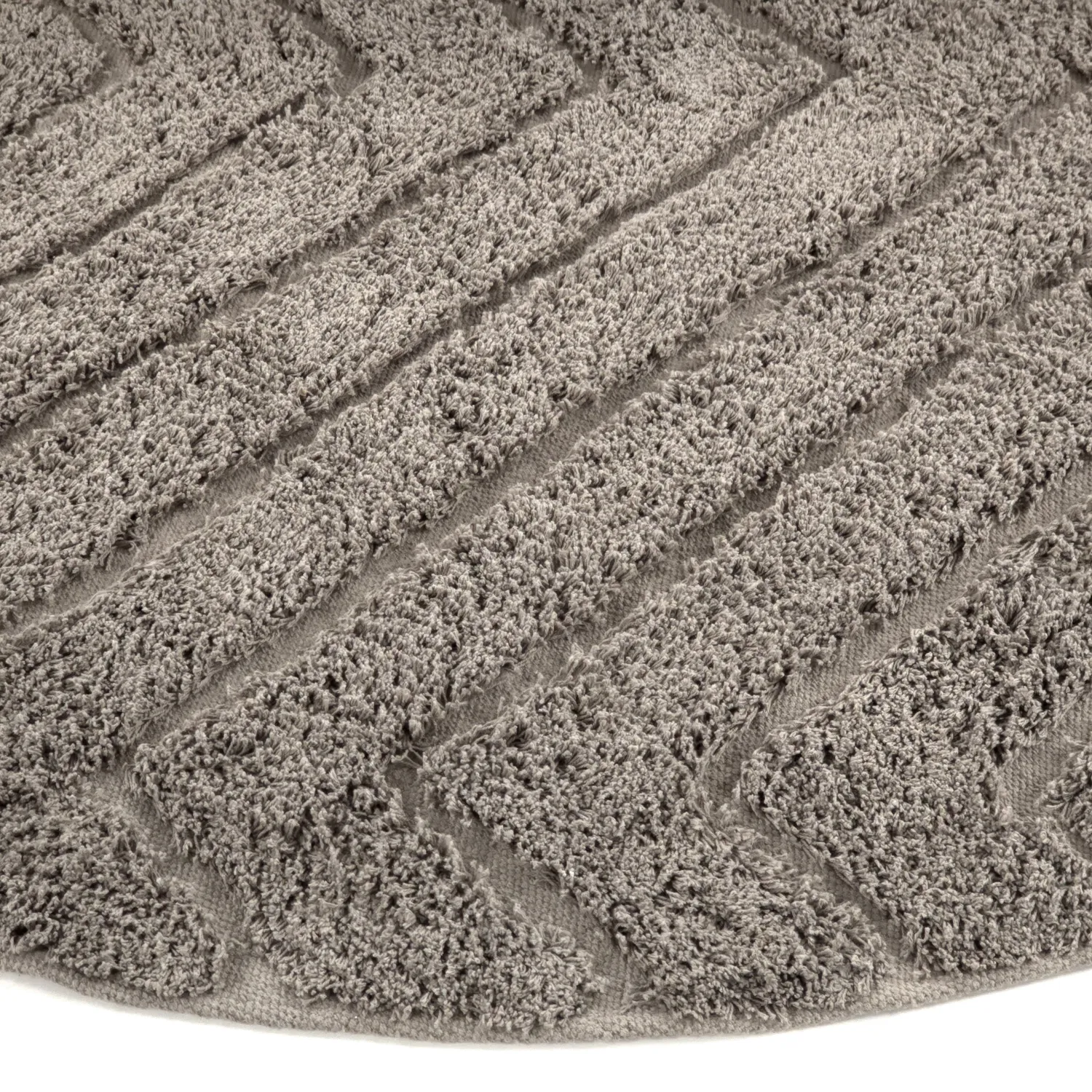 Ronde vloerkleden - Conara Natural Cotton Shaggy (taupe)