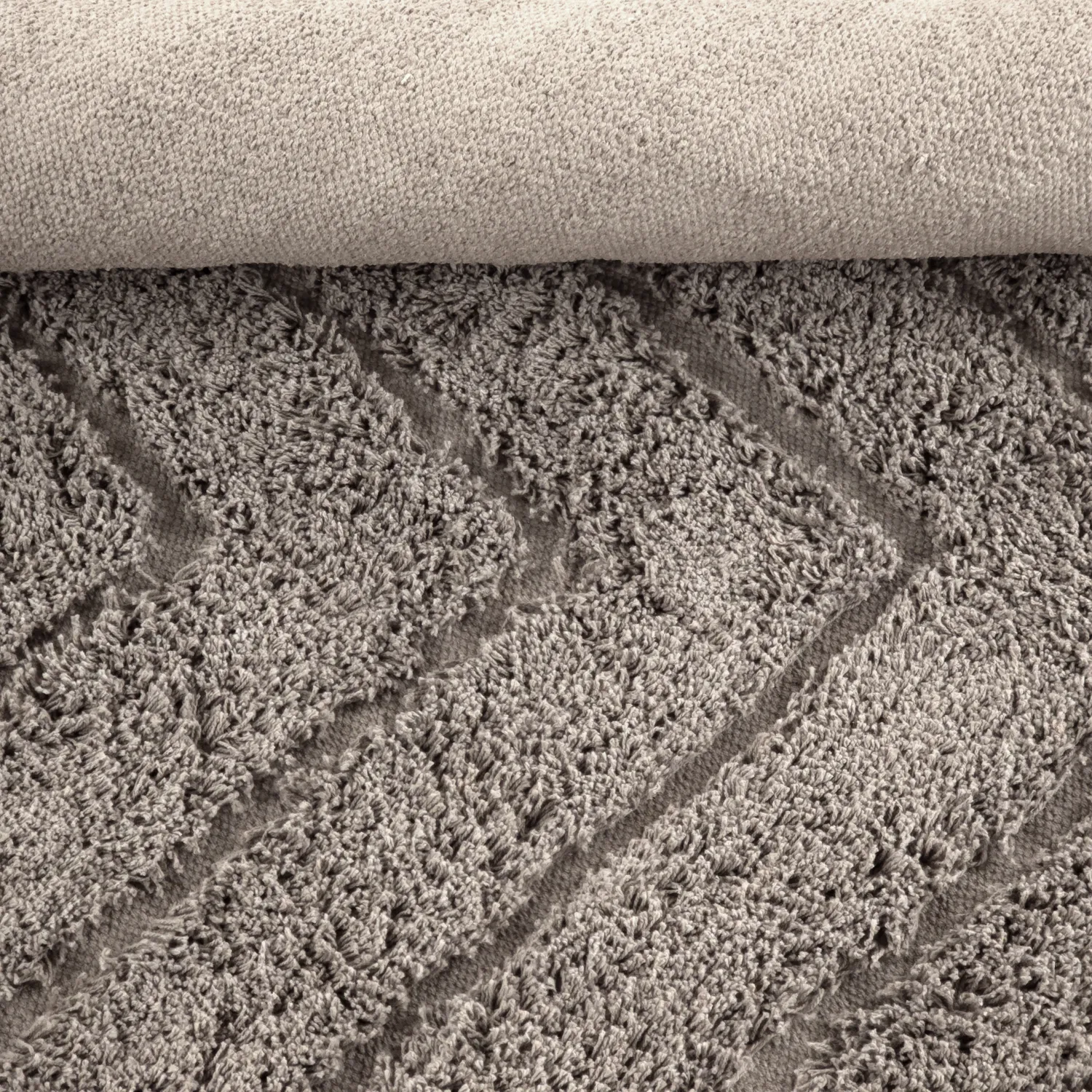 Ronde vloerkleden - Conara Natural Cotton Shaggy (taupe)