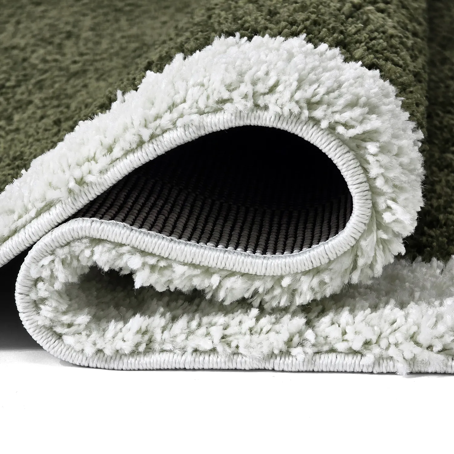 Hoogpolig vloerkleed - Conques (groen/wit)