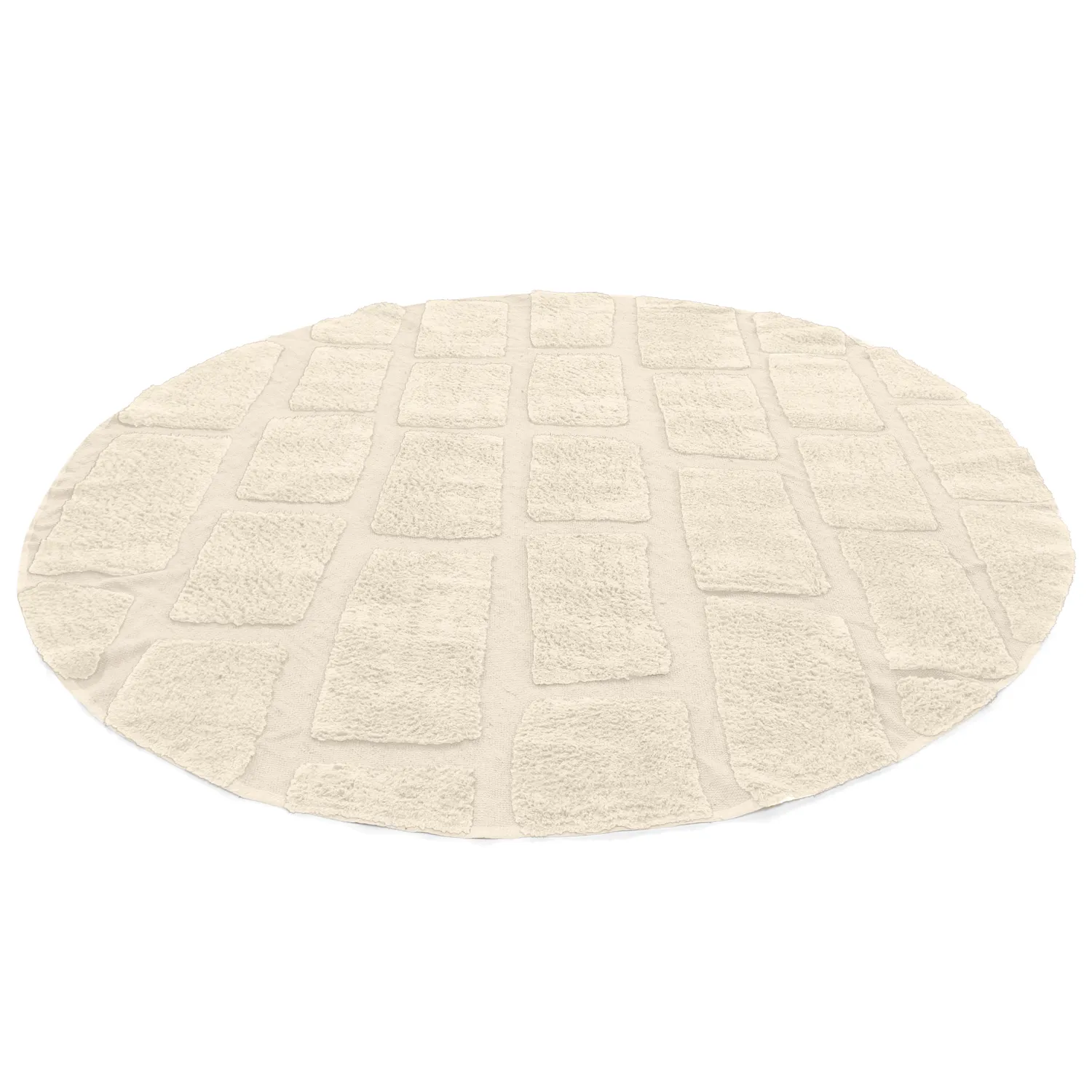 Rond vloerkleed - Cyrus Natural Cotton Shaggy (beige)