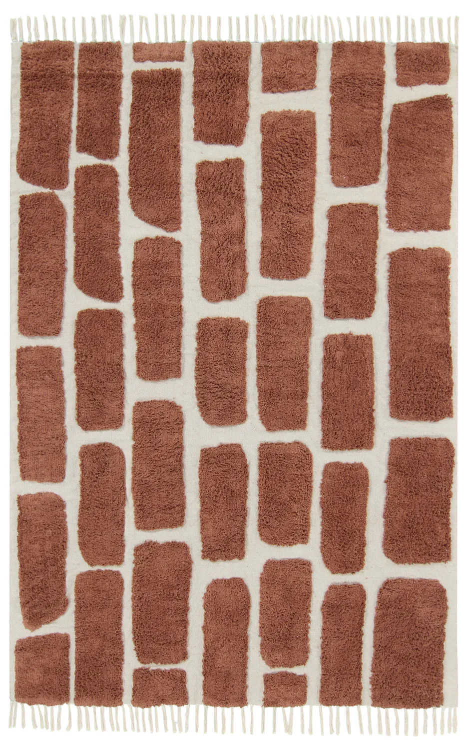 Hoogpolig vloerkleed - Cyrus Natural Cotton Shaggy (bruin)