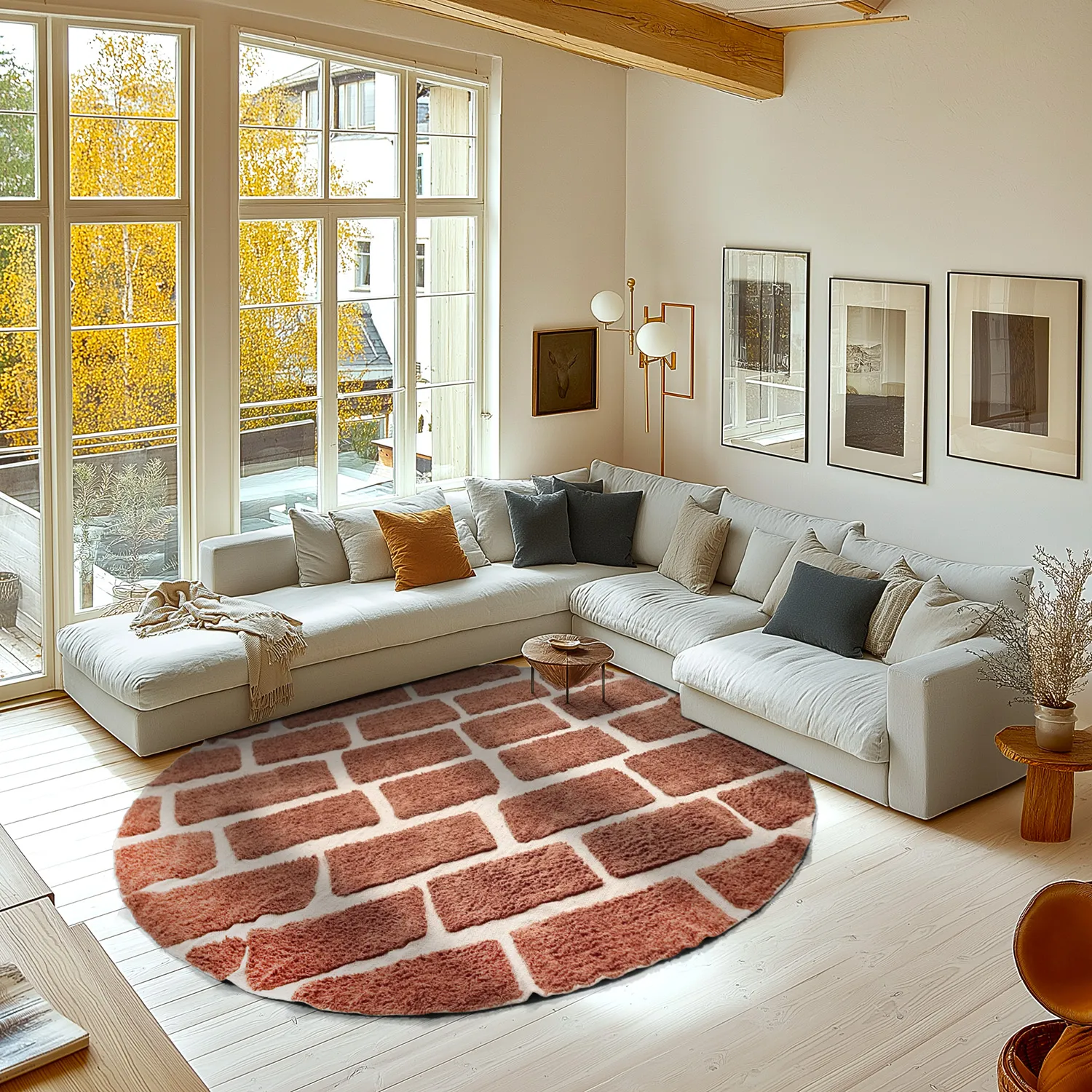 Rond vloerkleed - Cyrus Natural Cotton Shaggy (bruin)