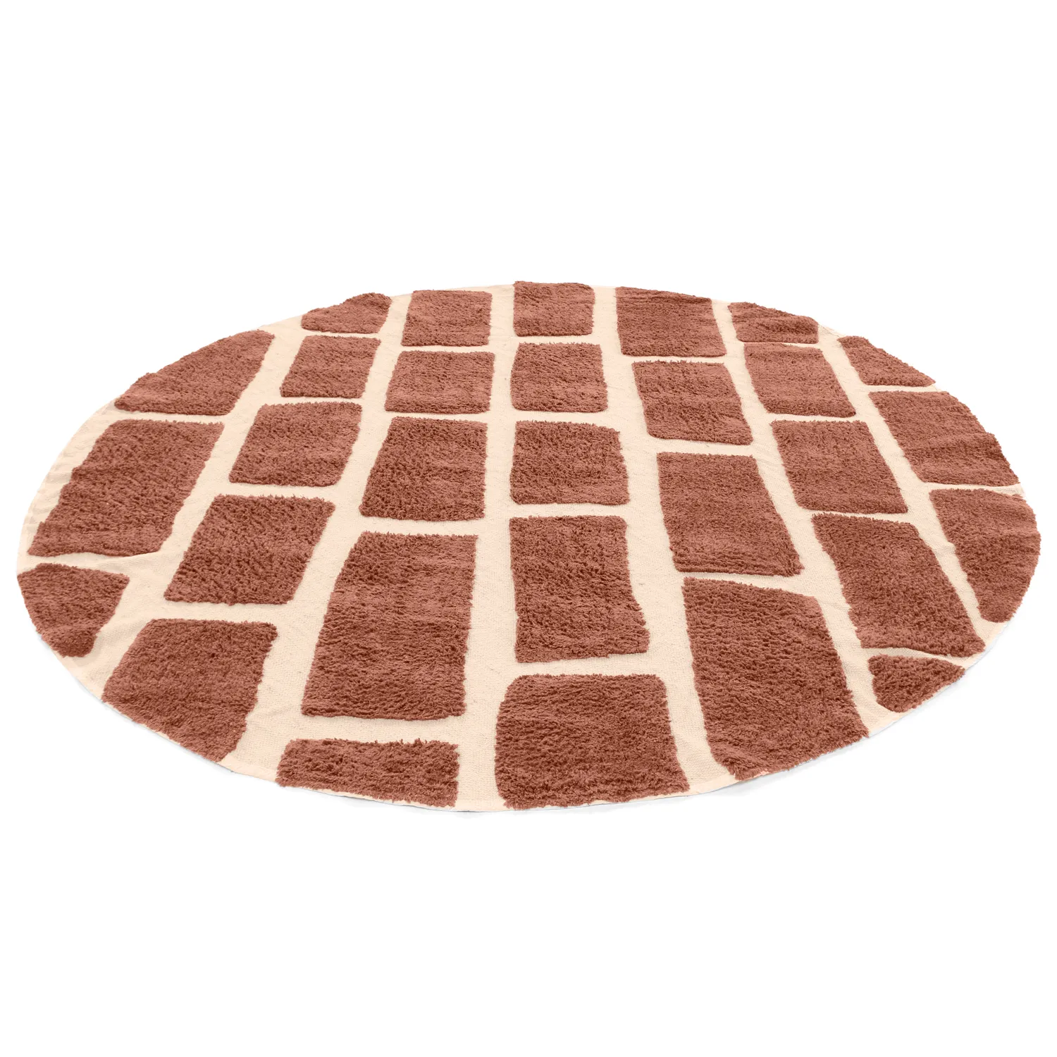Rond vloerkleed - Cyrus Natural Cotton Shaggy (bruin)