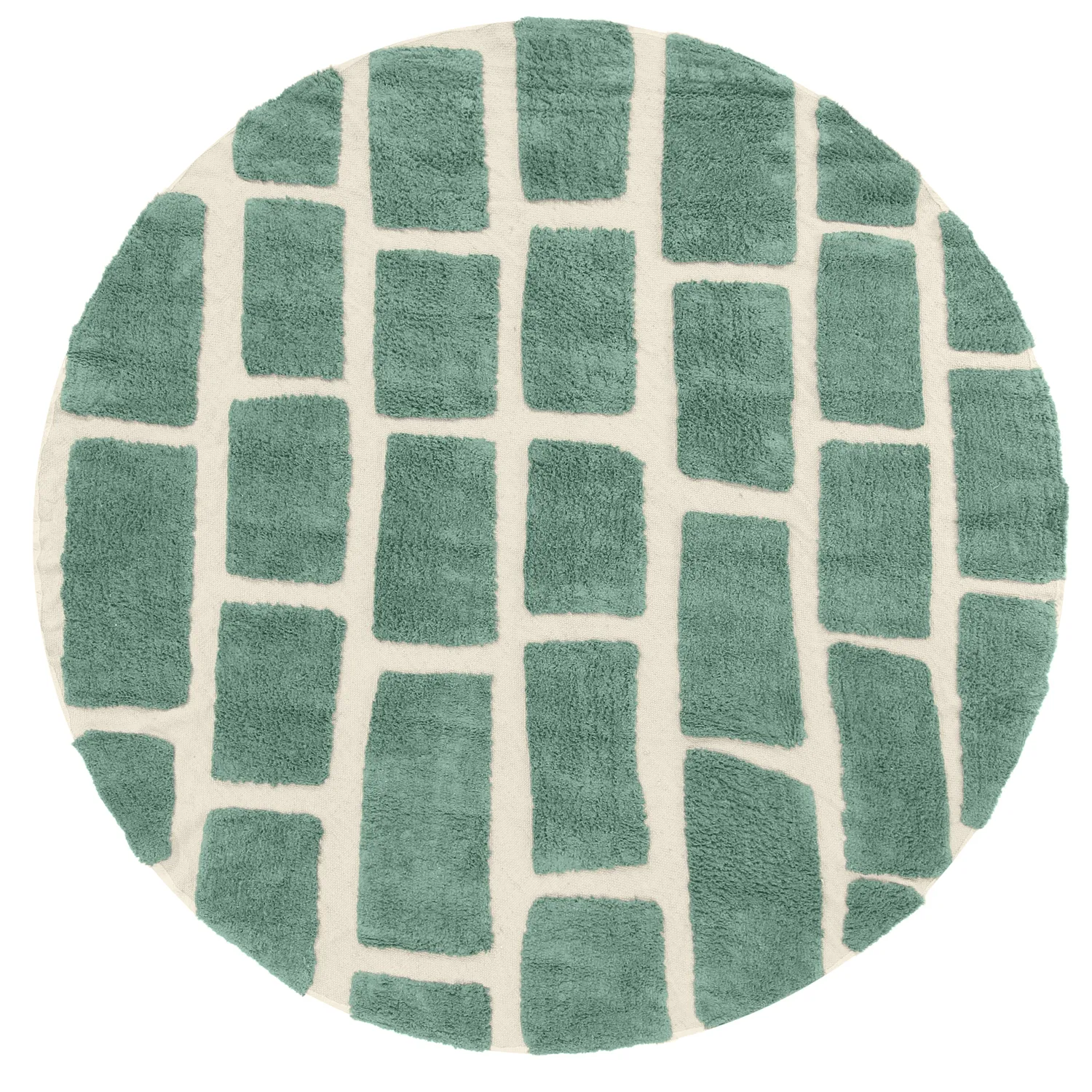 Rond vloerkleed - Cyrus Natural Cotton Shaggy (groente)