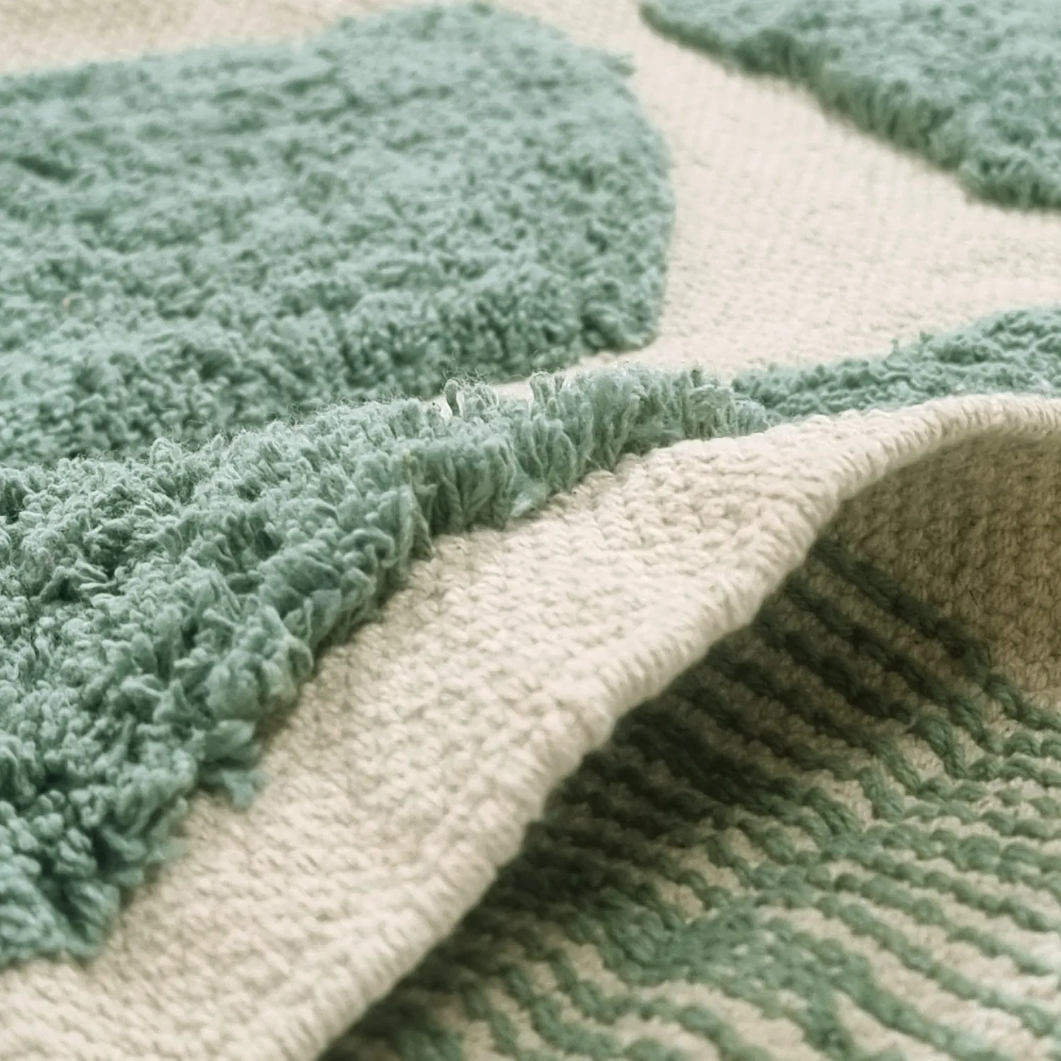 Rond vloerkleed - Cyrus Natural Cotton Shaggy (groente)