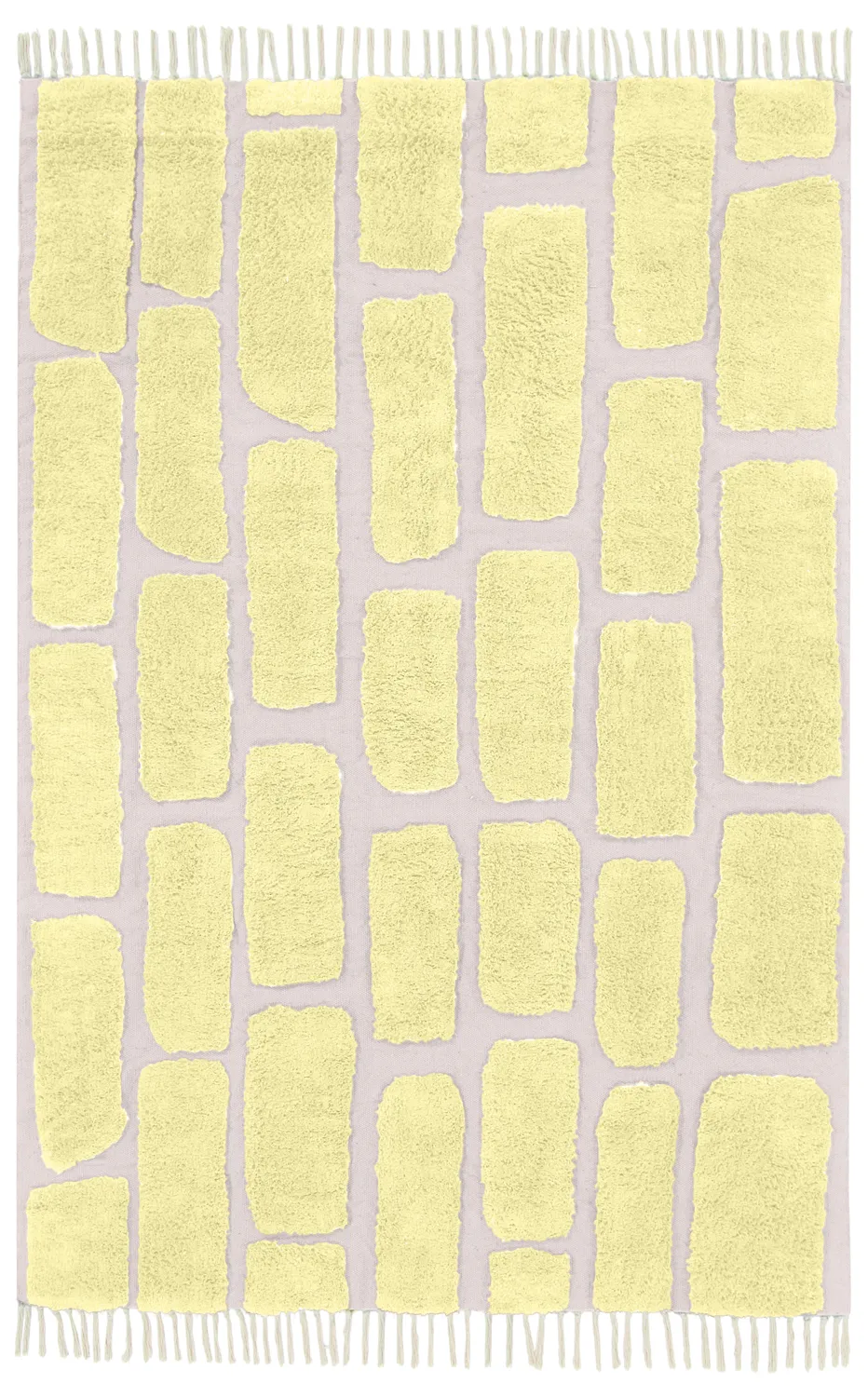 Hoogpolig vloerkleed - Cyrus Natural Cotton Shaggy (geel)