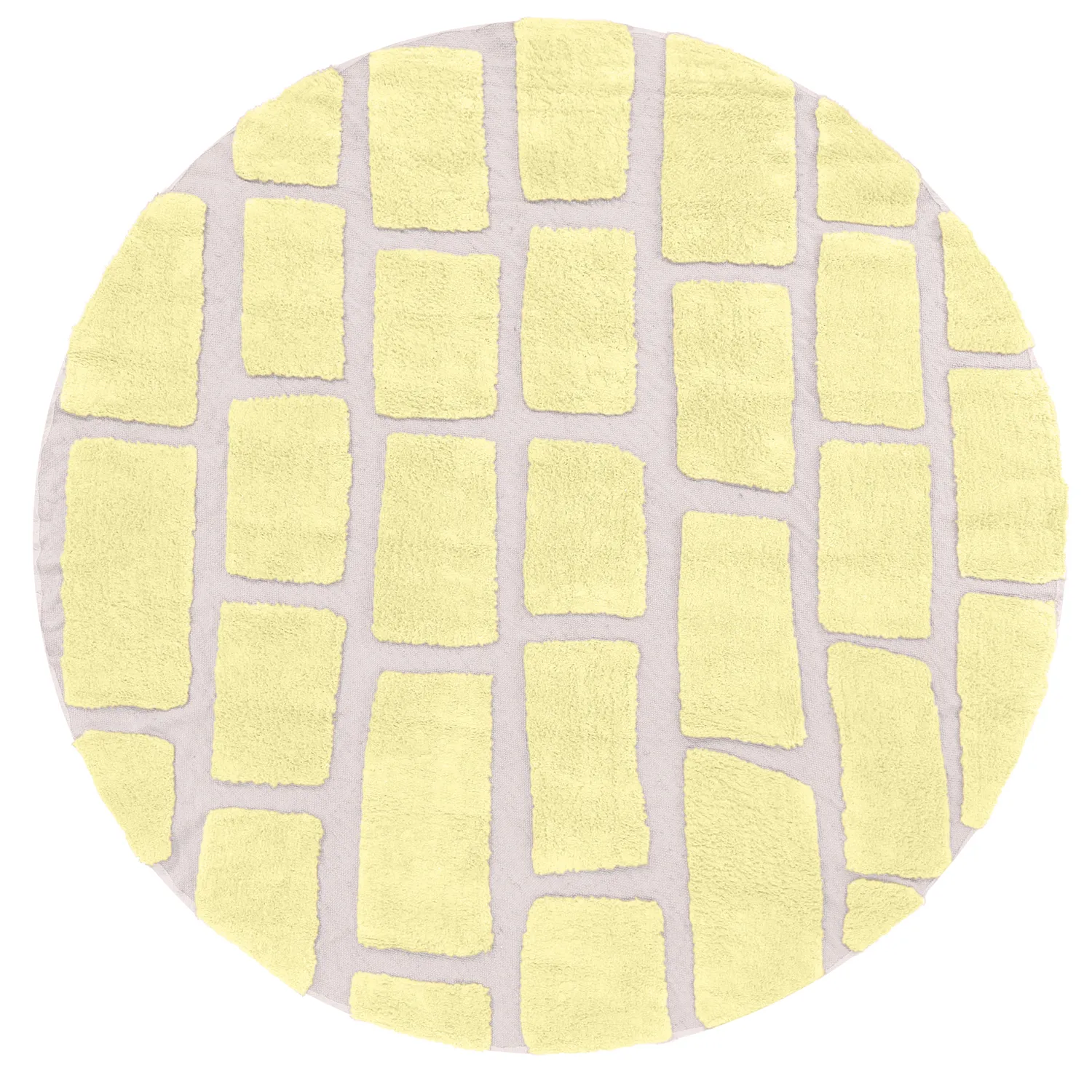Rond vloerkleed - Cyrus Natural Cotton Shaggy (geel)