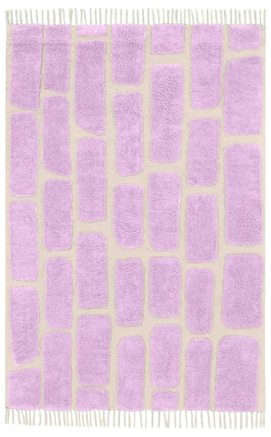 Hoogpolig vloerkleed - Cyrus Natural Cotton Shaggy (paars)