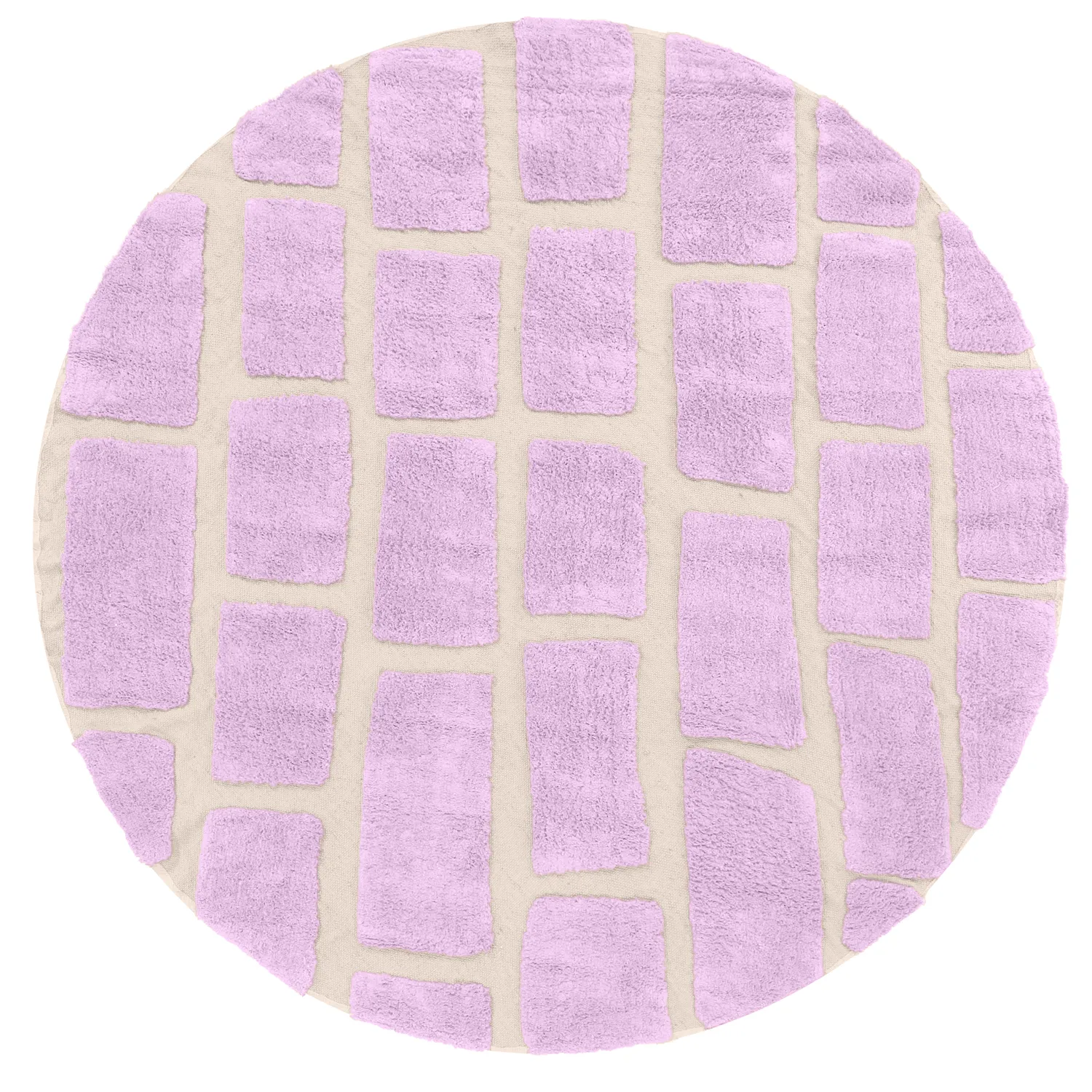 Rond vloerkleed - Cyrus Natural Cotton Shaggy (paars)