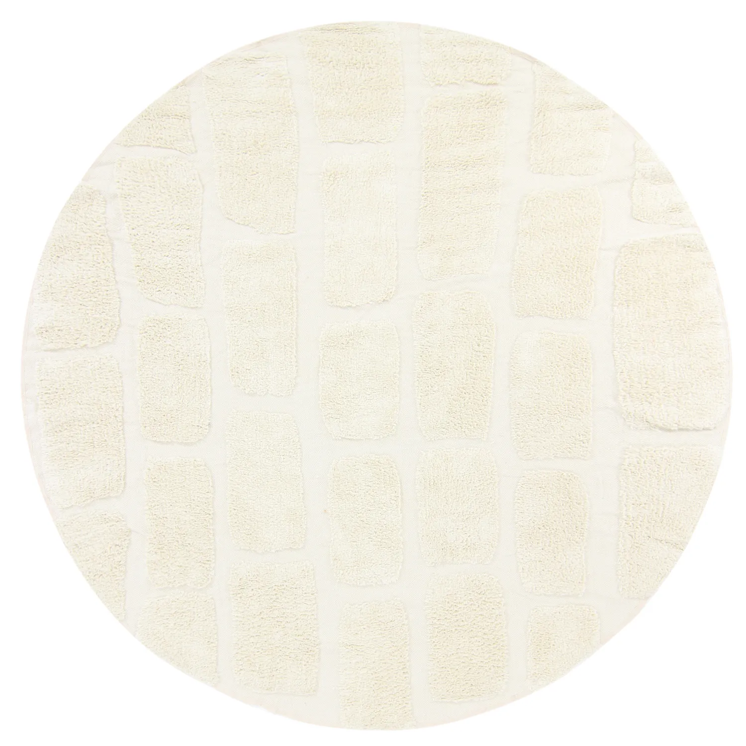 Rond vloerkleed - Cyrus Natural Cotton Shaggy (gebroken wit)