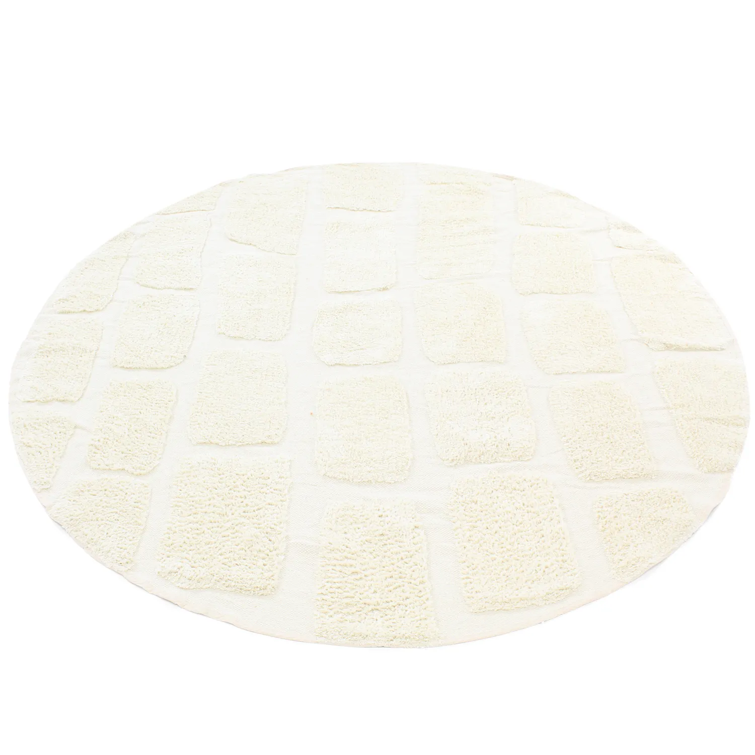 Rond vloerkleed - Cyrus Natural Cotton Shaggy (gebroken wit)