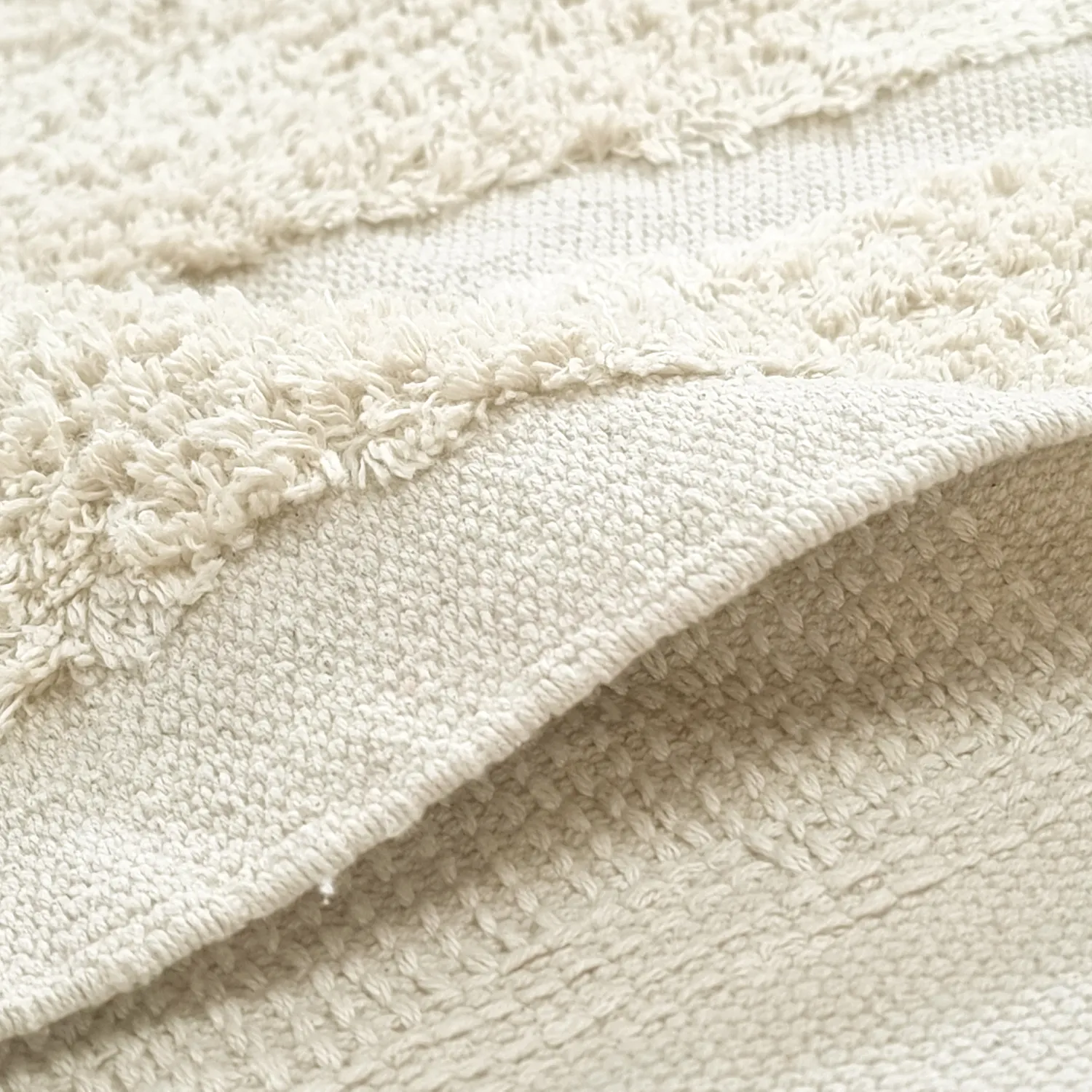 Rond vloerkleed - Cyrus Natural Cotton Shaggy (gebroken wit)
