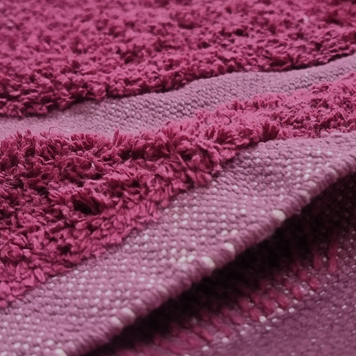 Hoogpolig vloerkleed - Cyrus Natural Cotton Shaggy (rood)