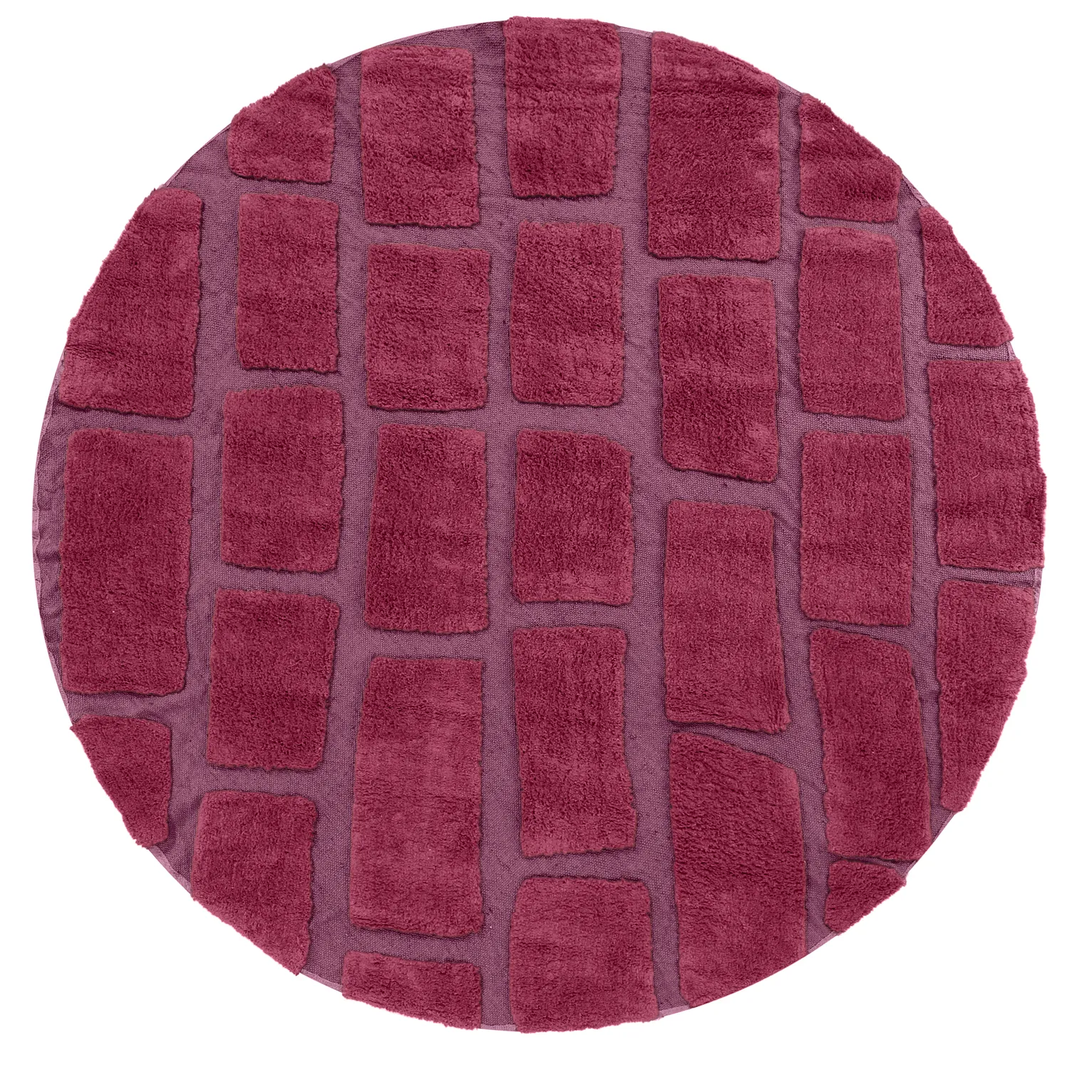 Rond vloerkleed - Cyrus Natural Cotton Shaggy (rood)