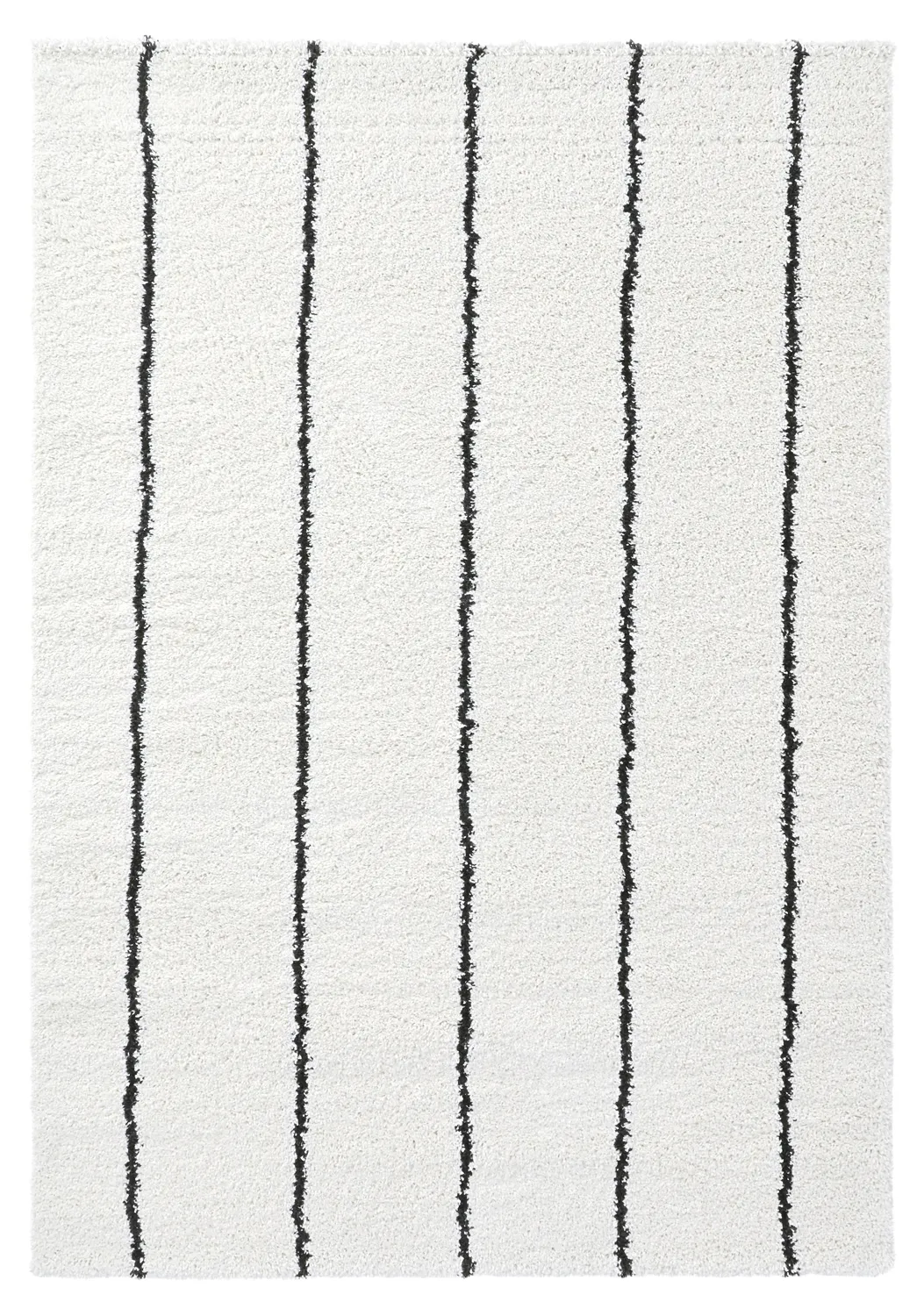 Hoogpolig vloerkleed - Eze (wit/zwart)