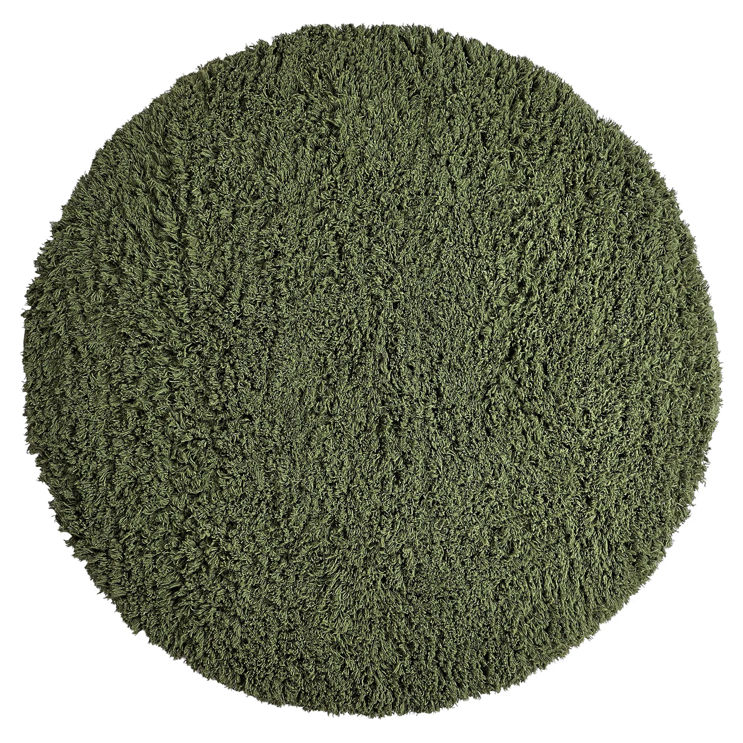 Rond vloerkleed - Fassale Hand Woven Wool Shaggy (mosgroen)