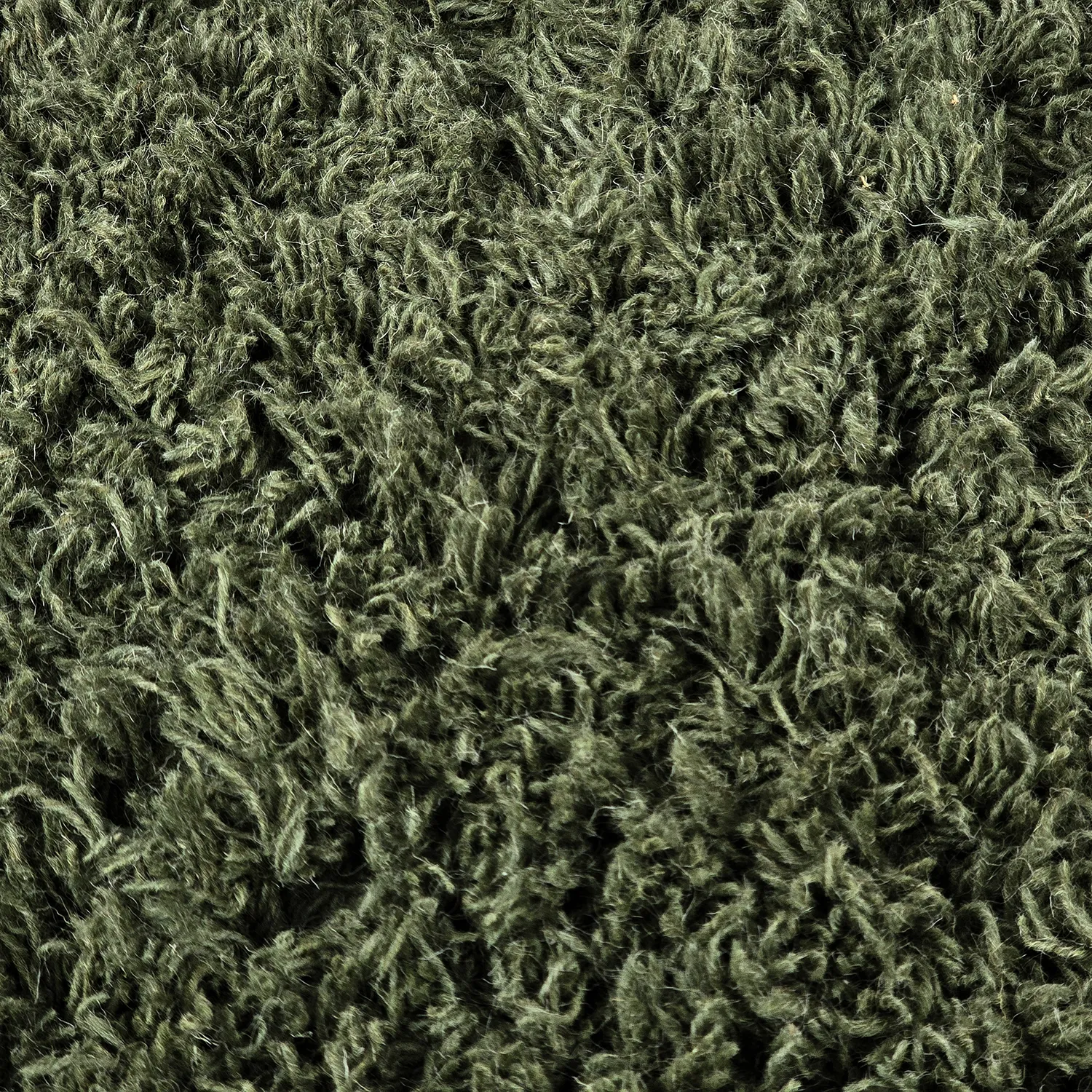 Rond vloerkleed - Fassale Hand Woven Wool Shaggy (mosgroen)