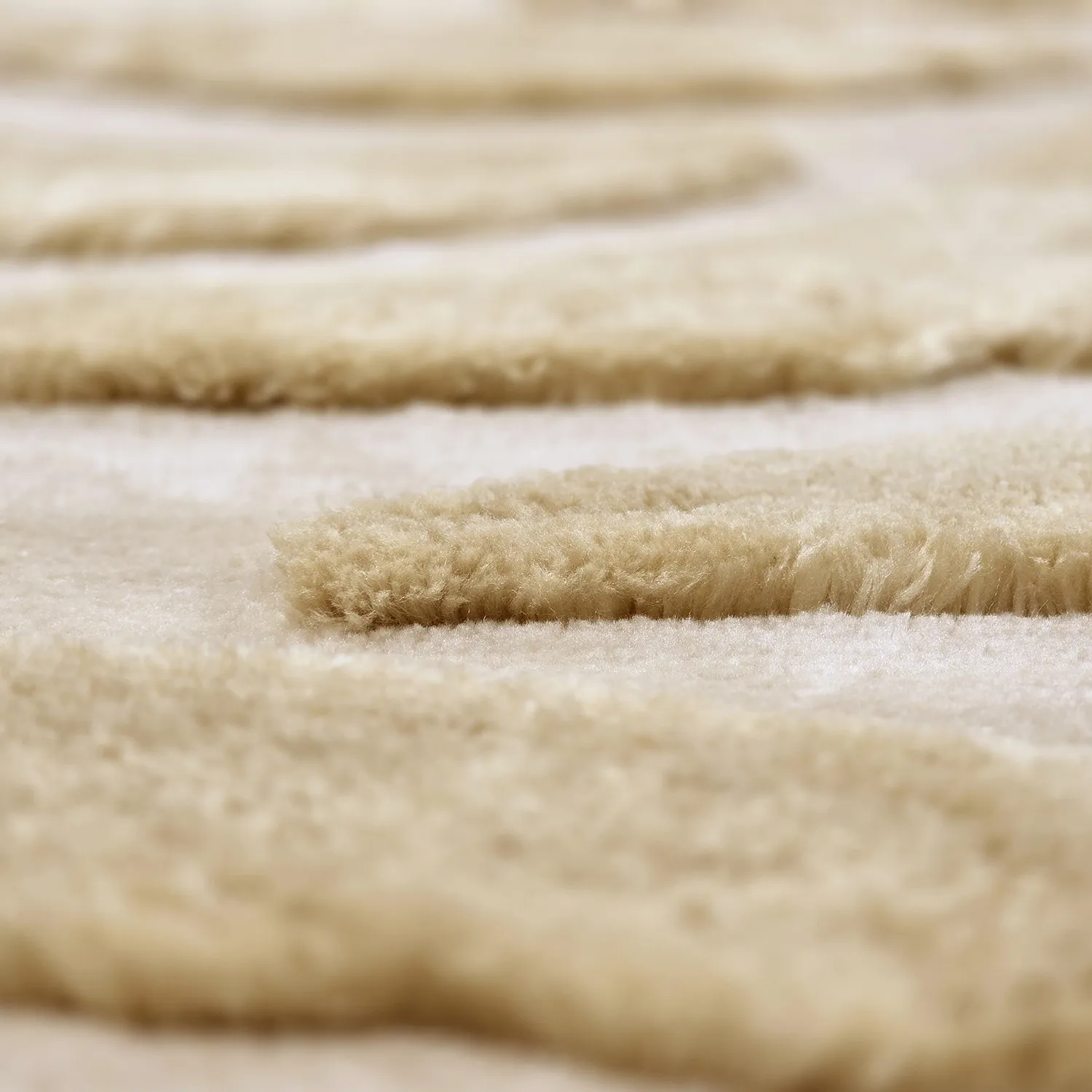 Hoogpolig vloerkleed - Fergana (crème/beige)