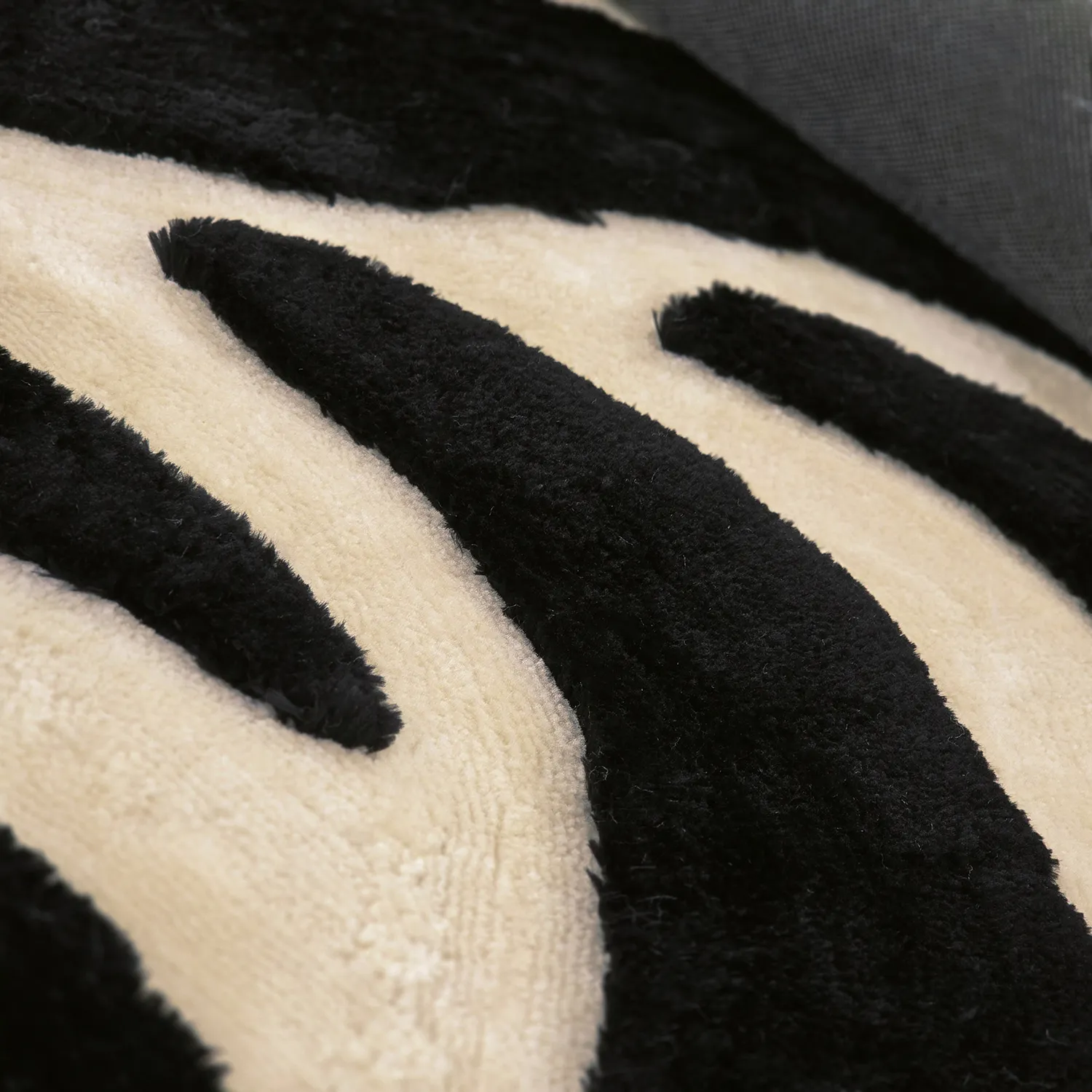 Hoogpolig vloerkleed - Fergana (crème/zwart)