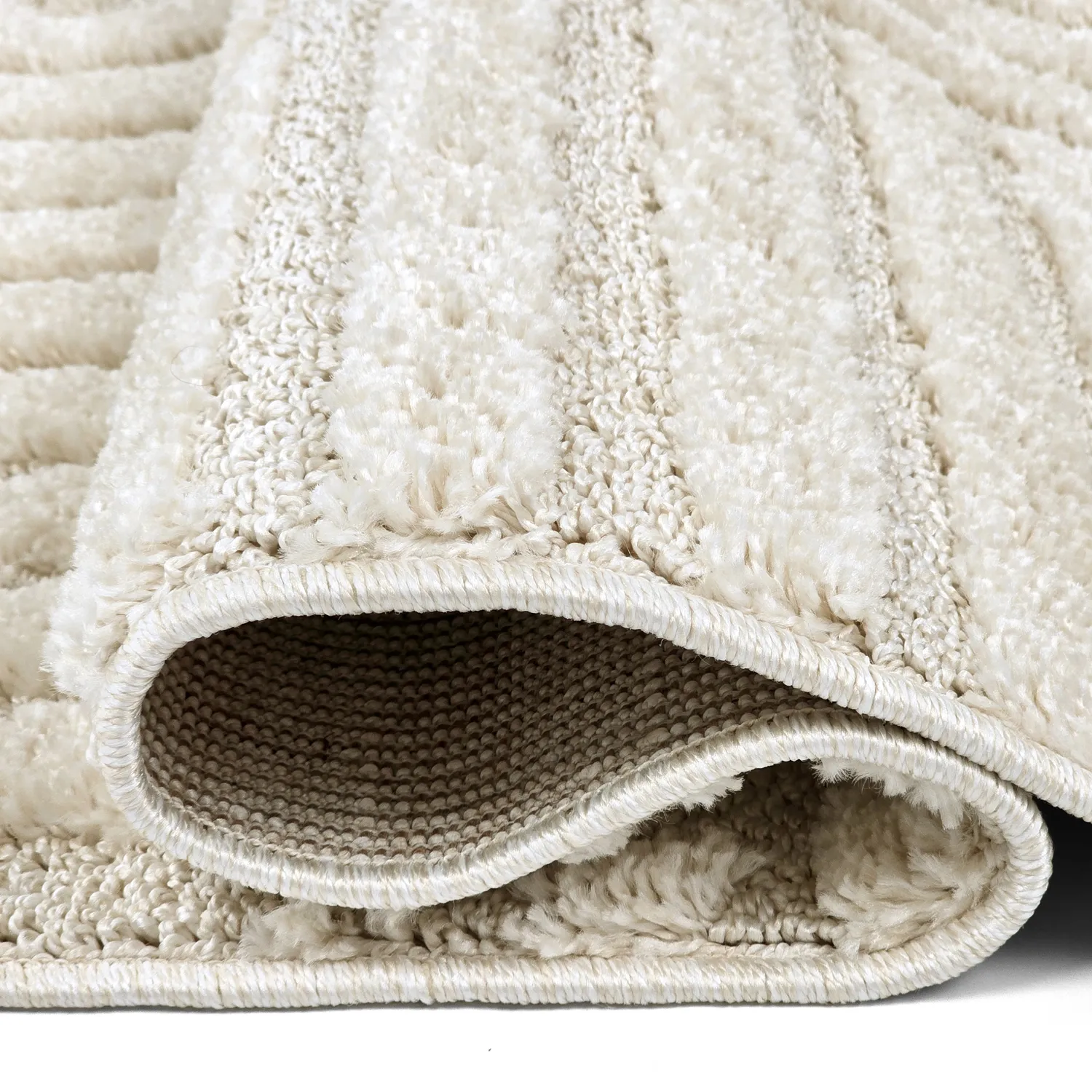 Hoogpolig vloerkleed - Fukui (gebroken wit)