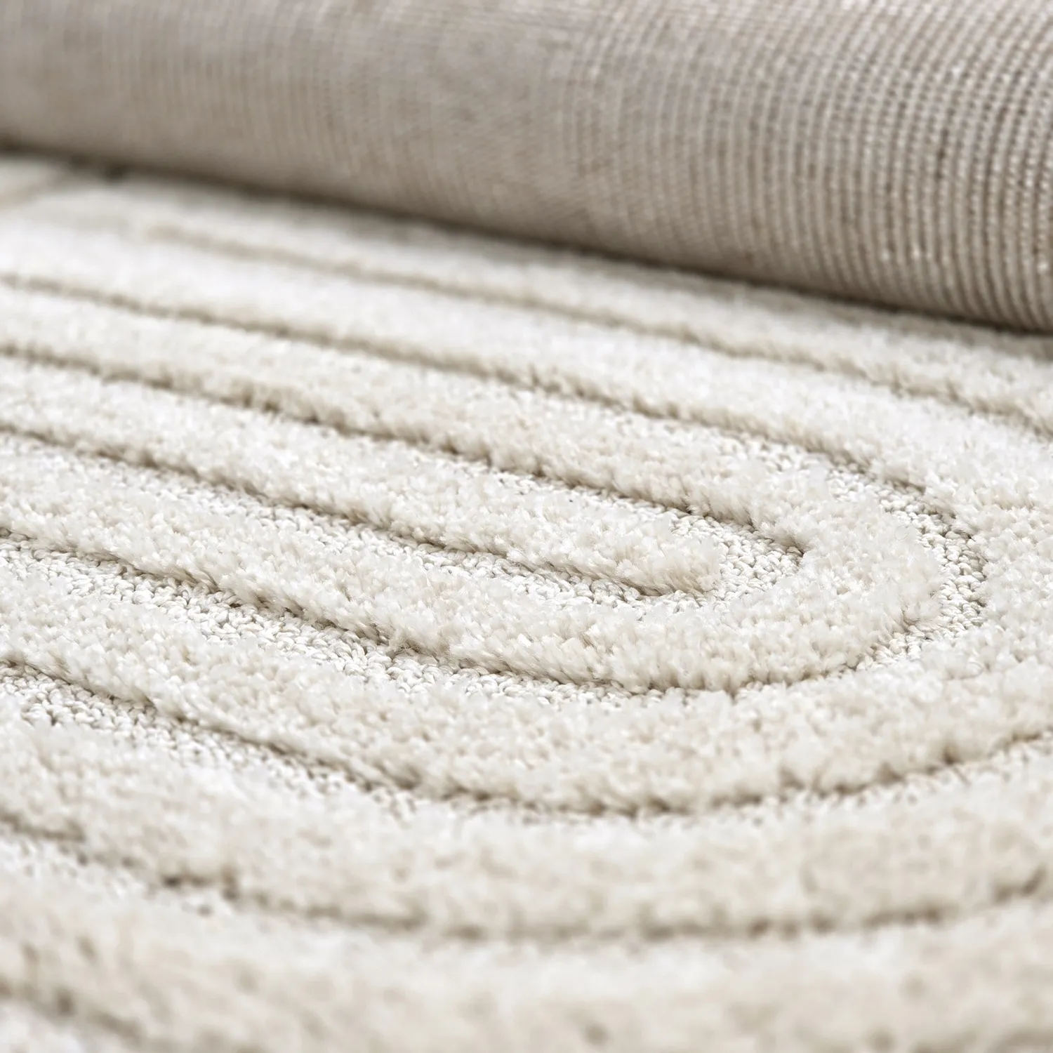 Hoogpolig vloerkleed - Fukui (gebroken wit)