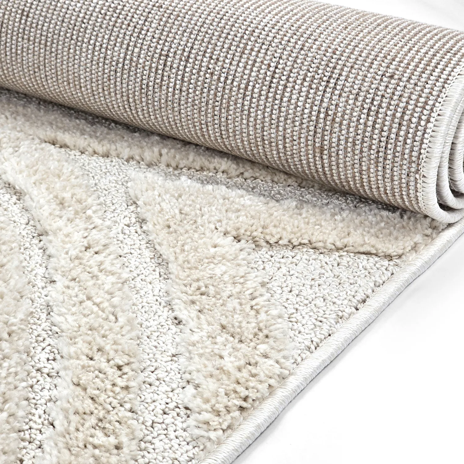 Hoogpolig vloerkleed - Gifu (gebroken wit)