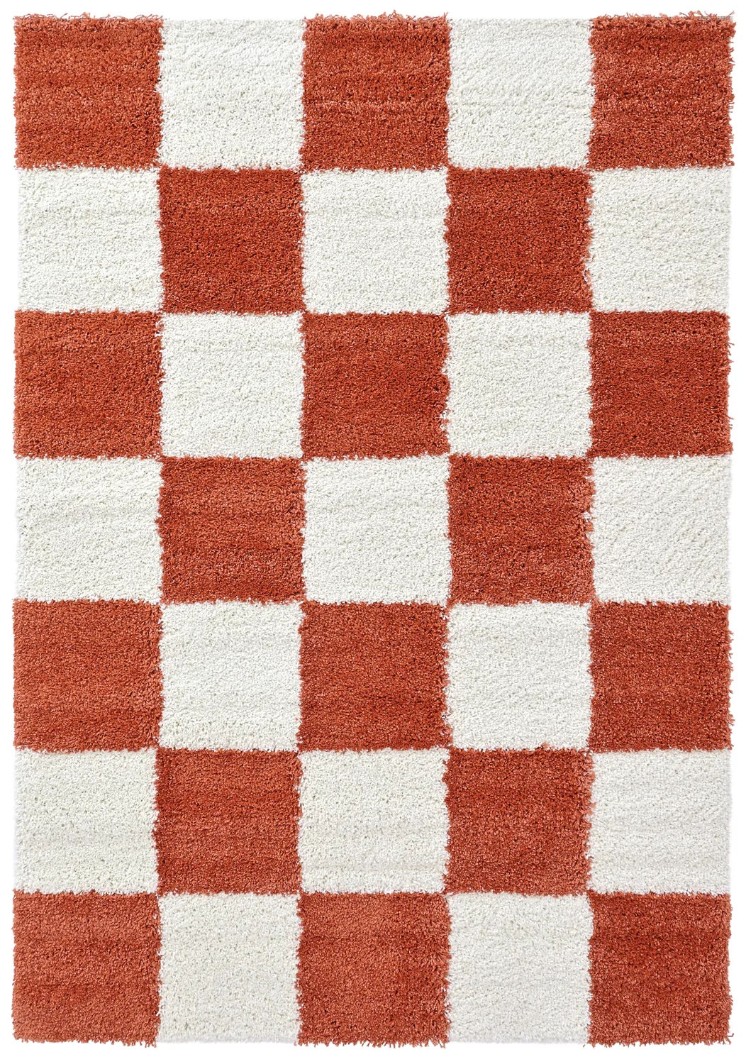 Hoogpolig vloerkleed - Gordes (oranje/wit)