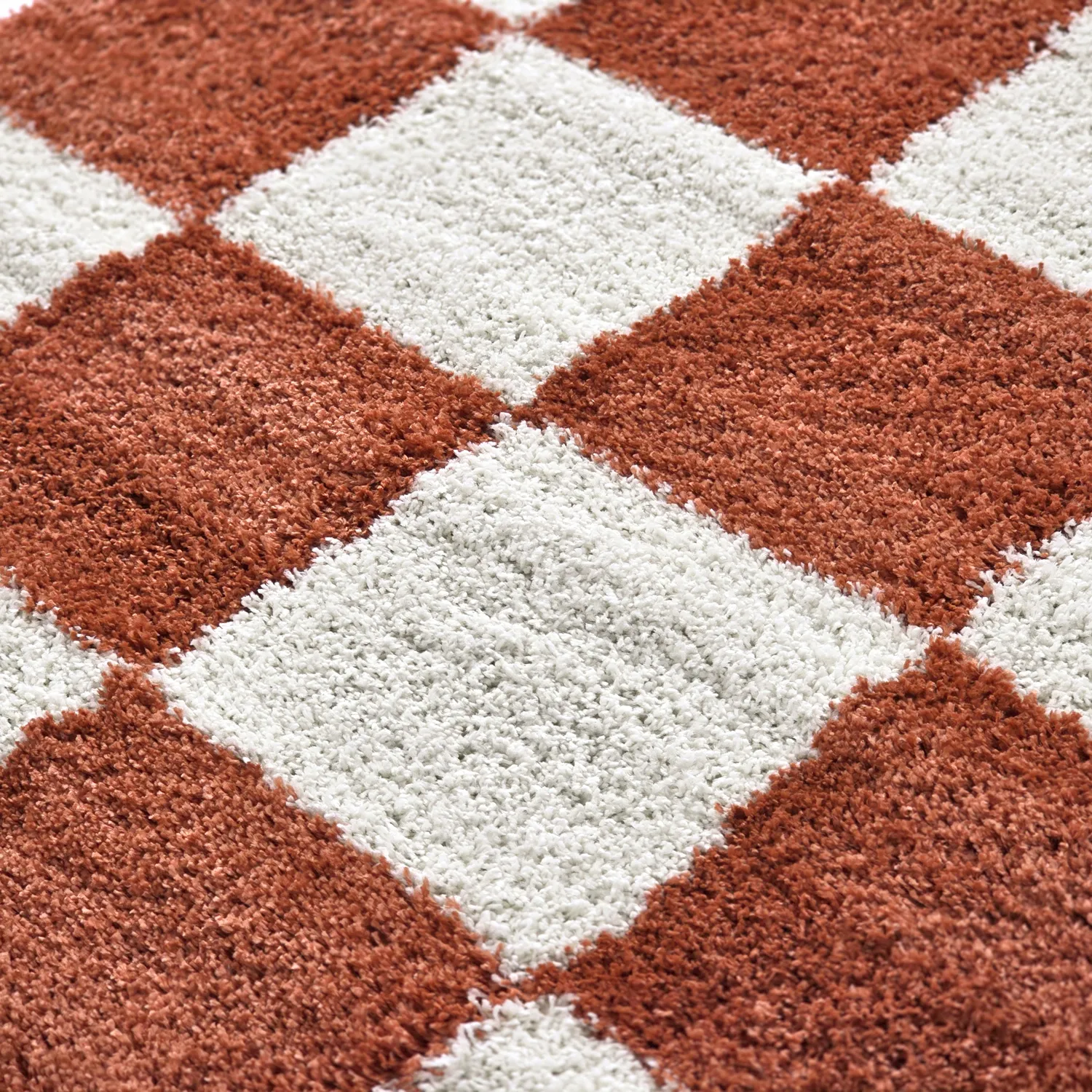 Hoogpolig vloerkleed - Gordes (oranje/wit)