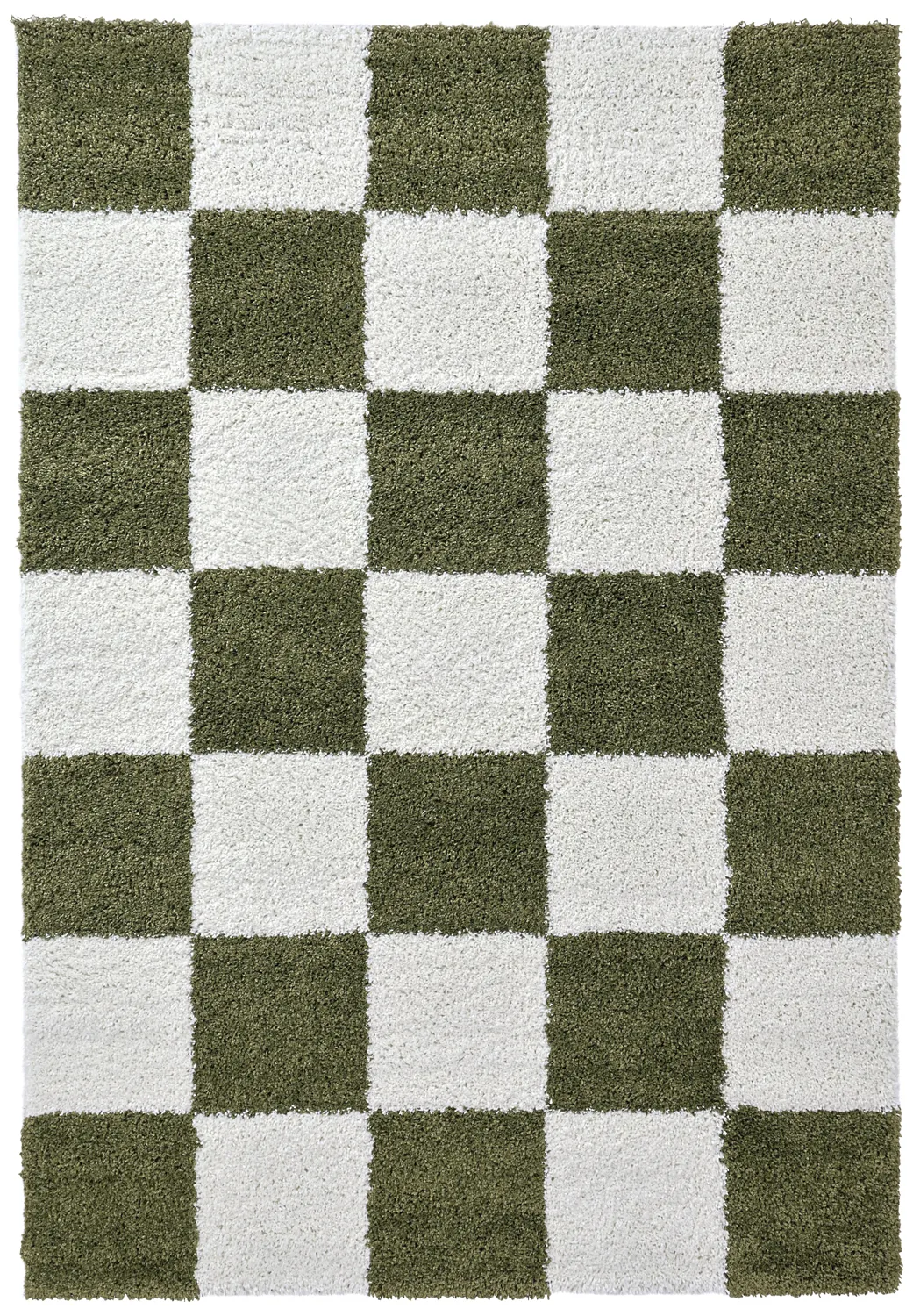 Hoogpolig vloerkleed - Gordes (groen/wit)