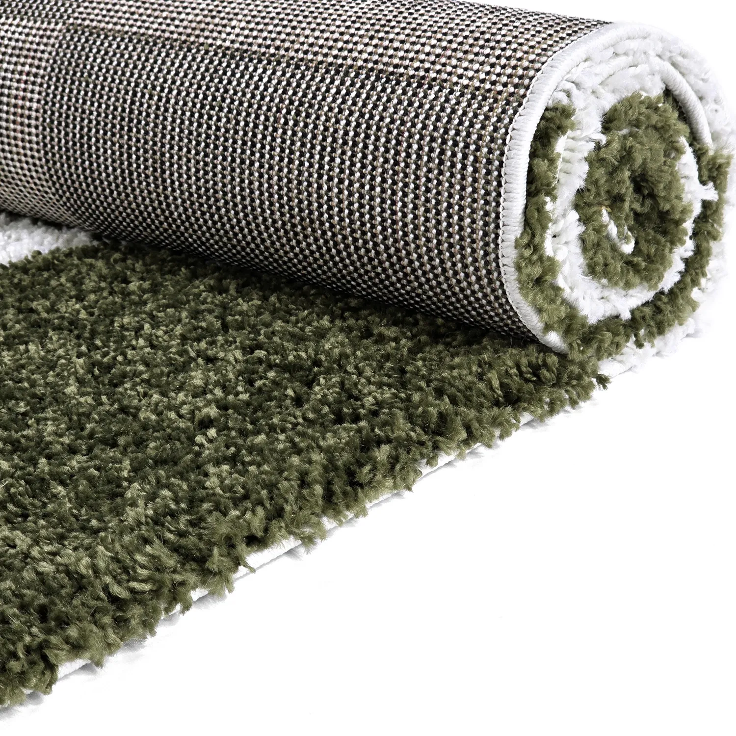 Hoogpolig vloerkleed - Gordes (groen/wit)