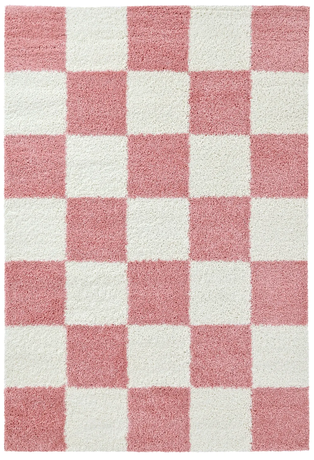 Hoogpolig vloerkleed - Gordes (roze/wit)