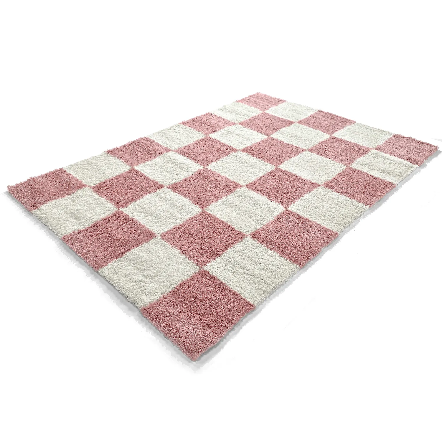 Hoogpolig vloerkleed - Gordes (roze/wit)