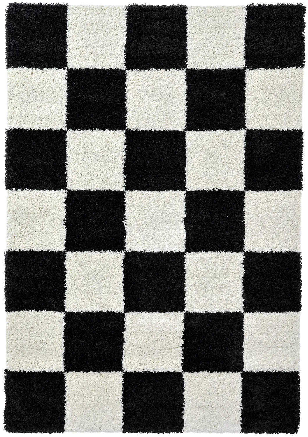 Hoogpolig vloerkleed - Gordes (zwart/wit)