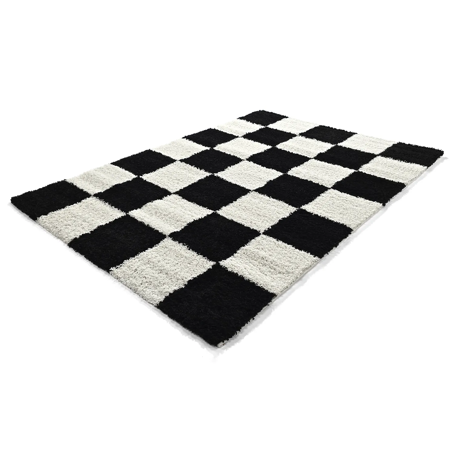 Hoogpolig vloerkleed - Gordes (zwart/wit)