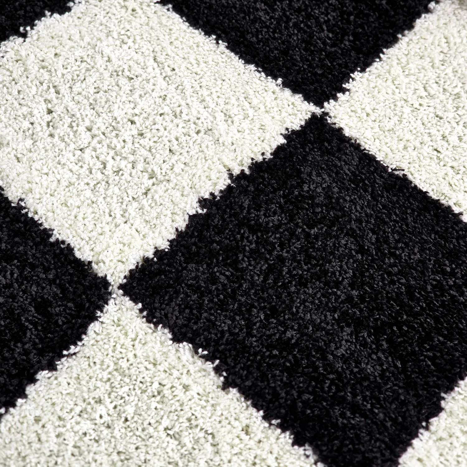 Hoogpolig vloerkleed - Gordes (zwart/wit)