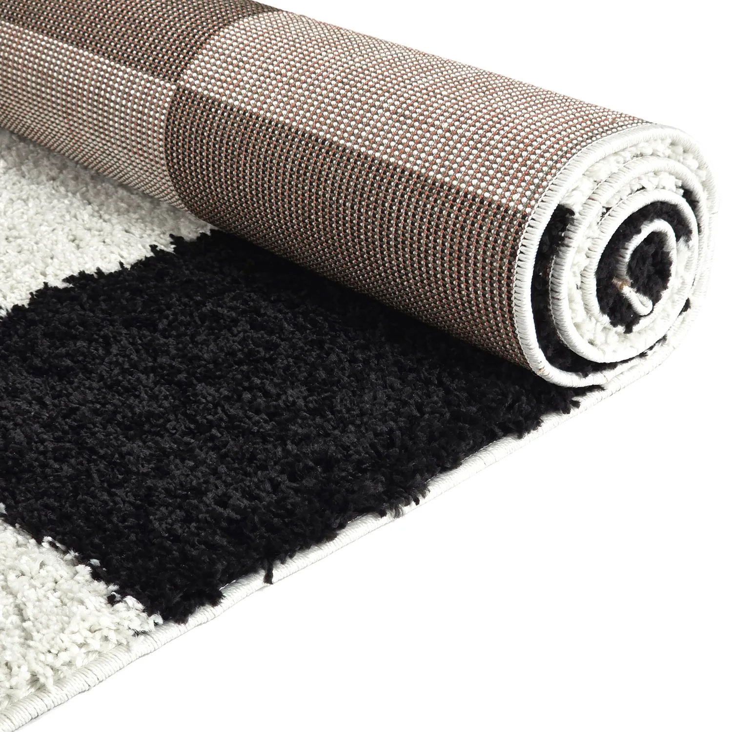 Hoogpolig vloerkleed - Gordes (zwart/wit)