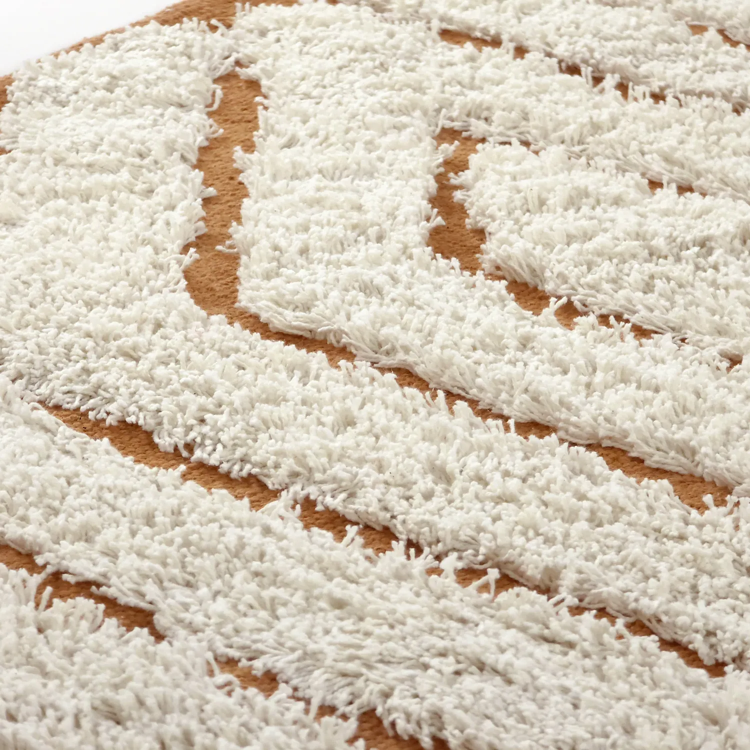 Ronde vloerkleden - Holwell Natural Cotton Shaggy (gebroken wit/bruin)