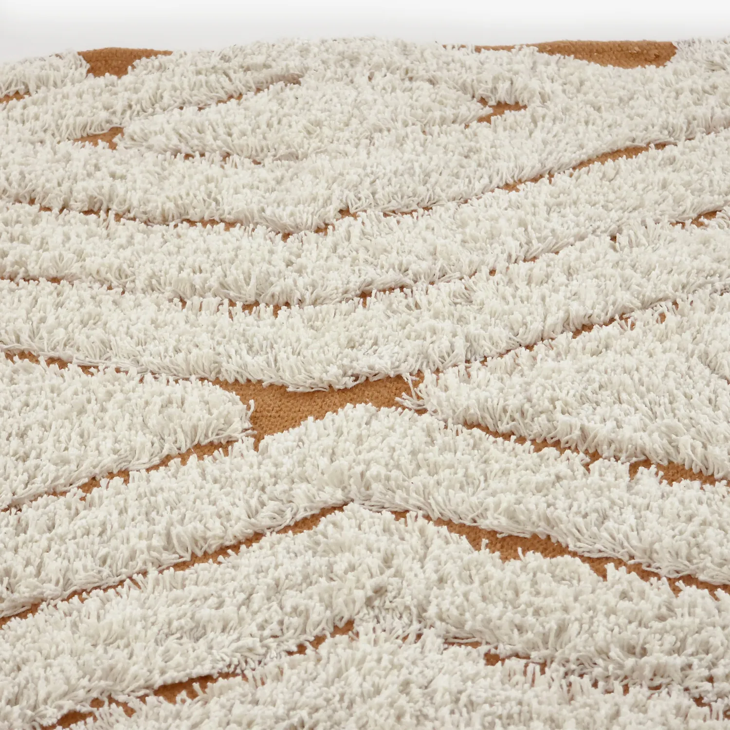 Ronde vloerkleden - Holwell Natural Cotton Shaggy (gebroken wit/bruin)