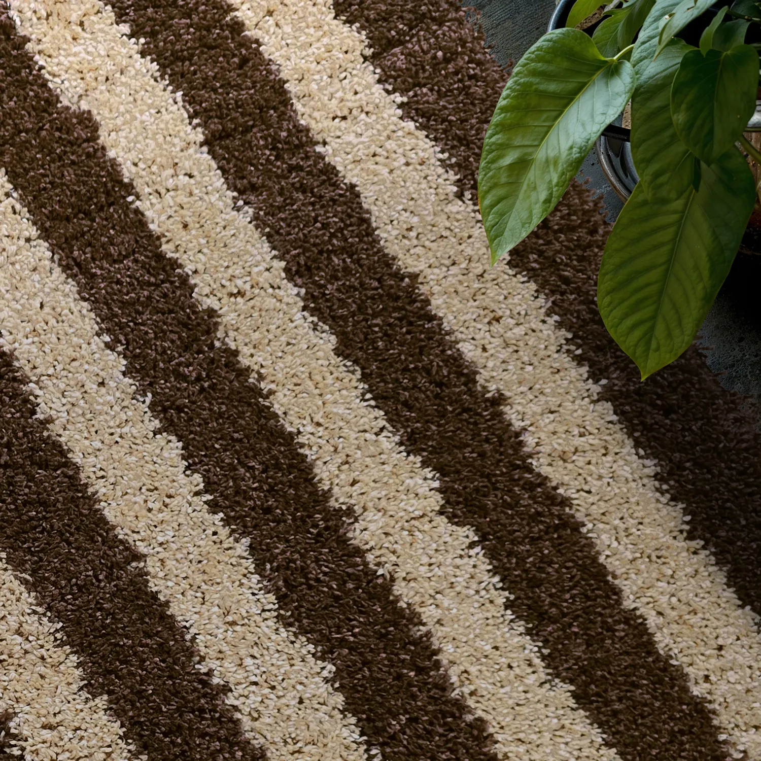 Hoogpolig vloerkleed - Imilchil (beige/bruin)