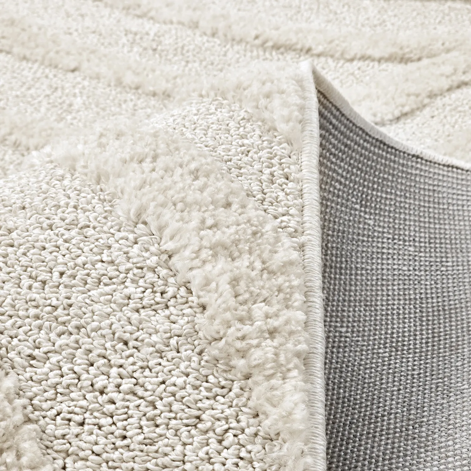 Hoogpolig vloerkleed - Iwaki (gebroken wit)