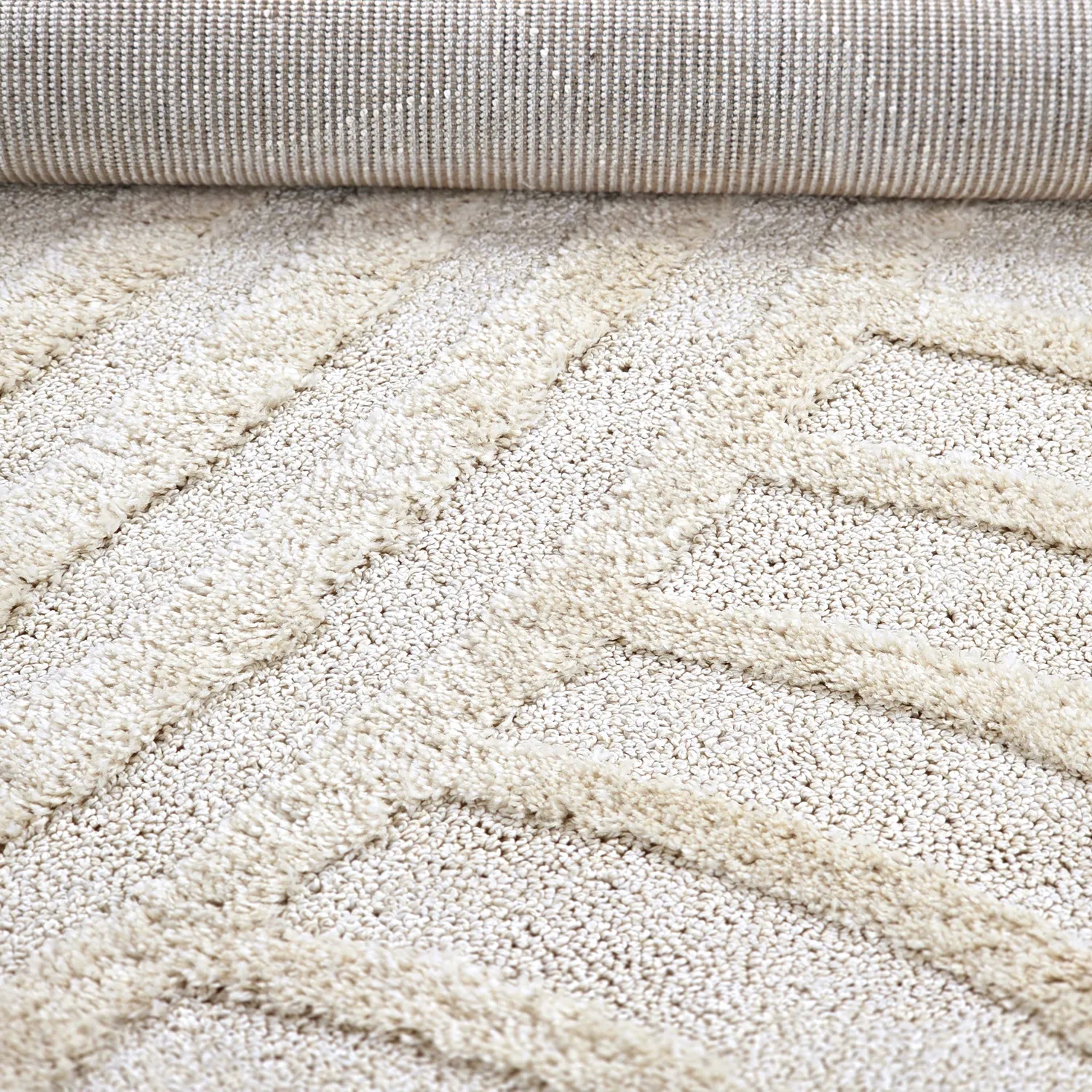 Hoogpolig vloerkleed - Iwaki (gebroken wit)