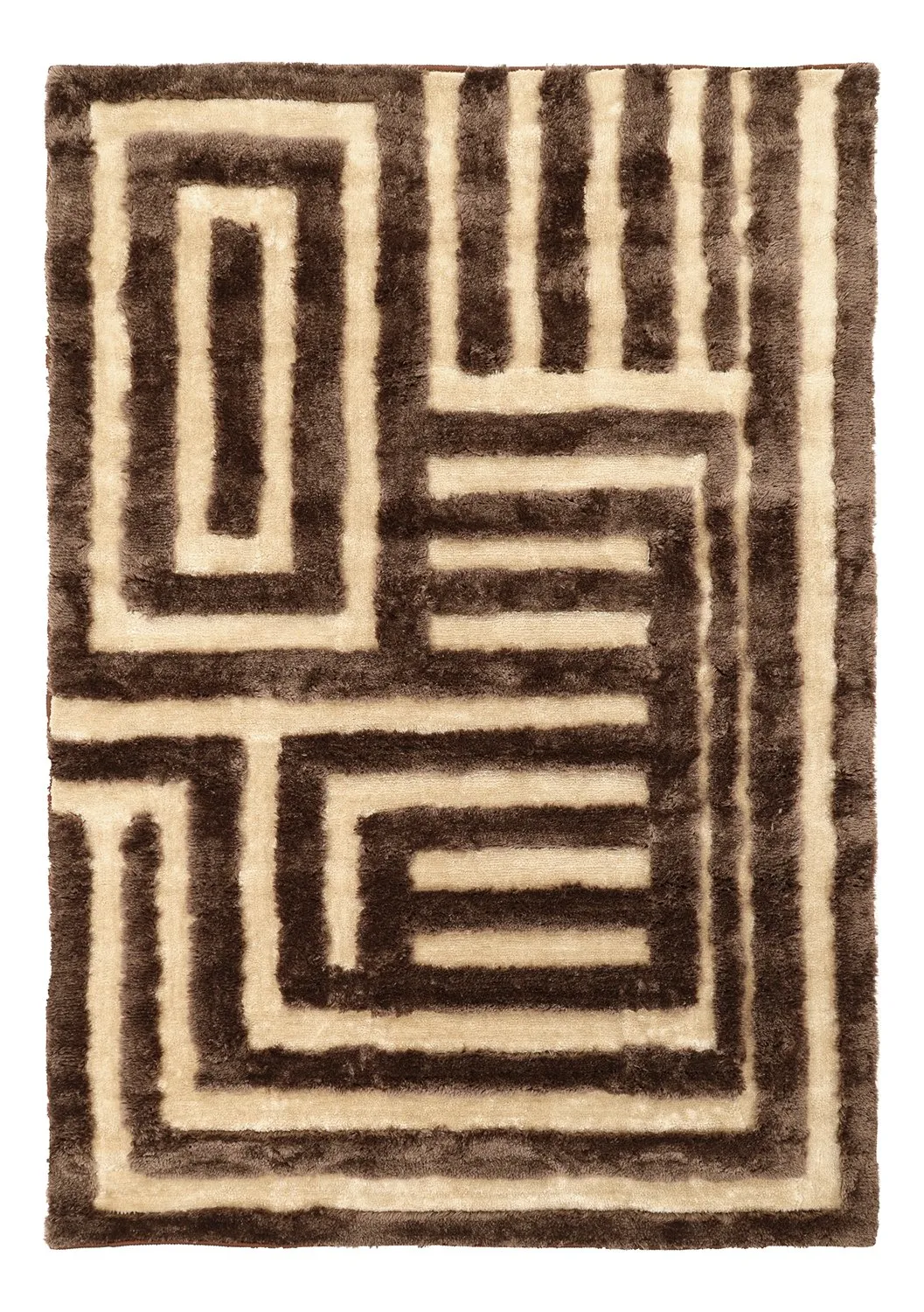 Hoogpolig vloerkleed - Karbala (beige/bruin)