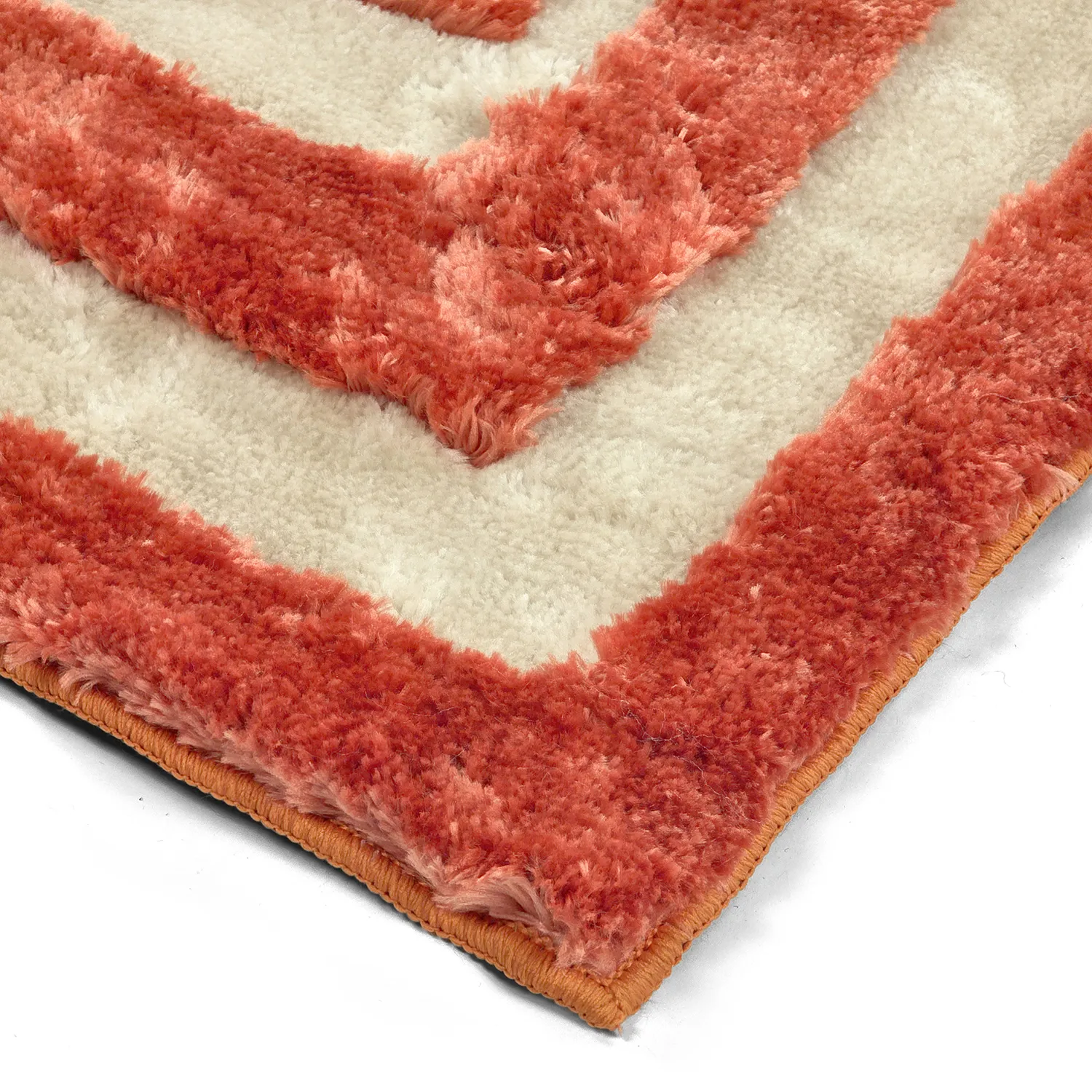 Hoogpolig vloerkleed - Karbala (crème/rood)