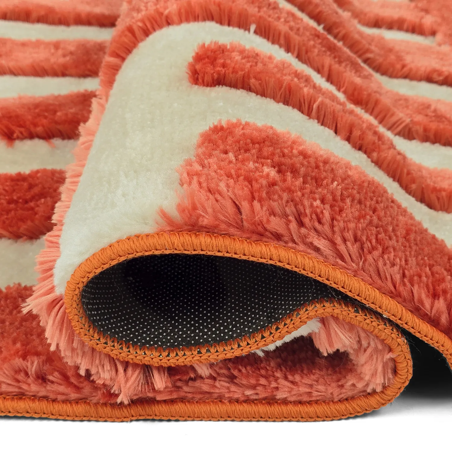 Hoogpolig vloerkleed - Karbala (crème/rood)