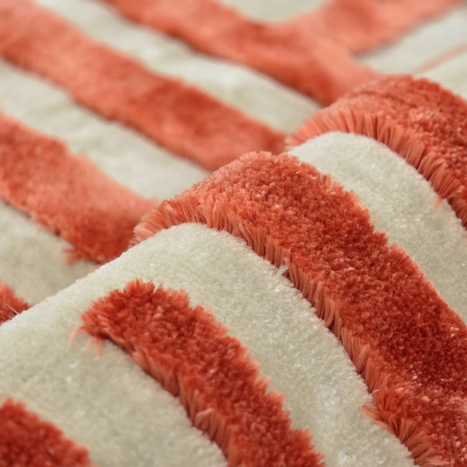 Hoogpolig vloerkleed - Karbala (crème/rood)