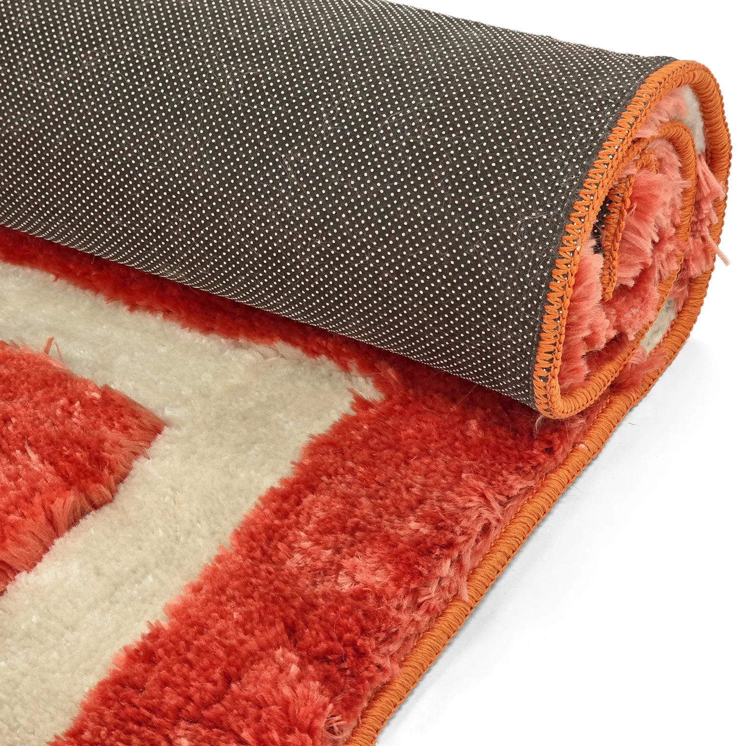 Hoogpolig vloerkleed - Karbala (crème/rood)