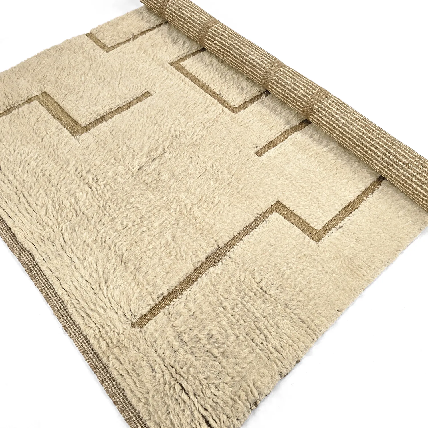 Hoogpolig vloerkleed - Kiberg Hand Woven Wool Shaggy (room)