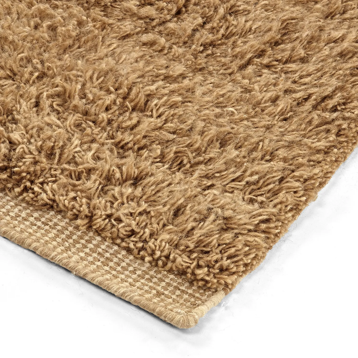 Hoogpolig vloerkleed - Kiberg Hand Woven Wool Shaggy (beige)