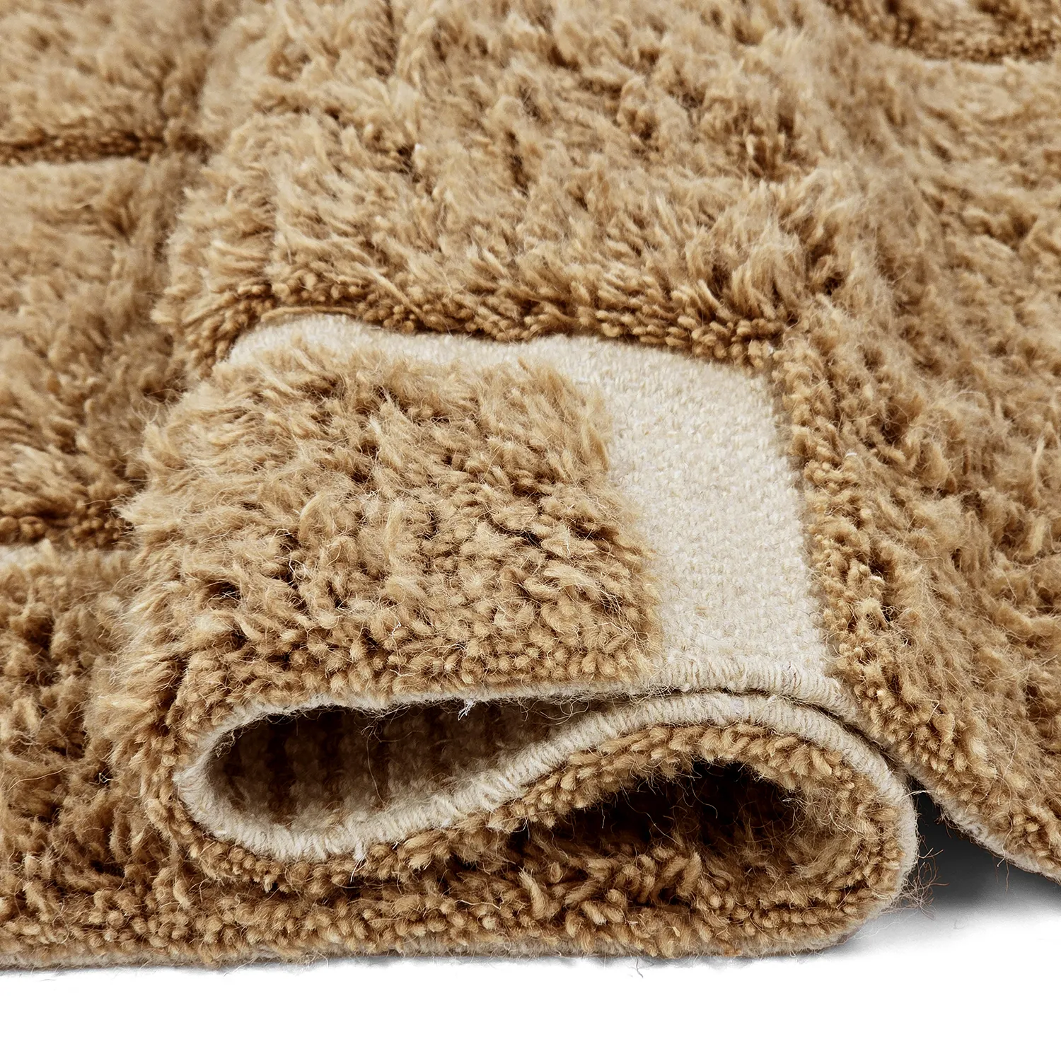 Hoogpolig vloerkleed - Kiberg Hand Woven Wool Shaggy (beige)
